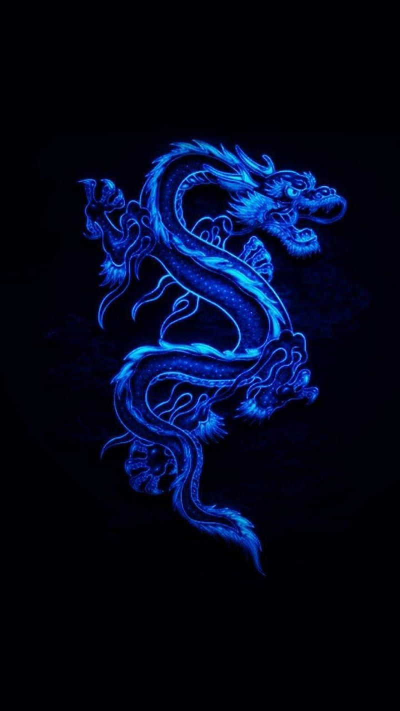 Dragon. Blue aesthetic dark, Blue aesthetic grunge, Blue iphone, Blue Baby Dragon, HD phone wallpaper