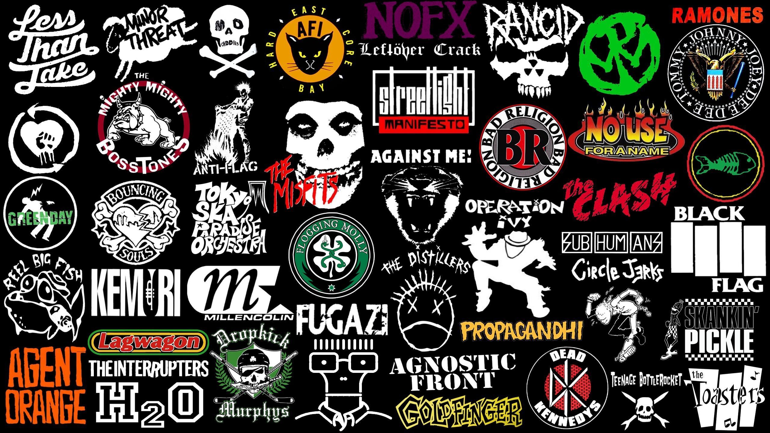 A collection of various band logos - Punk