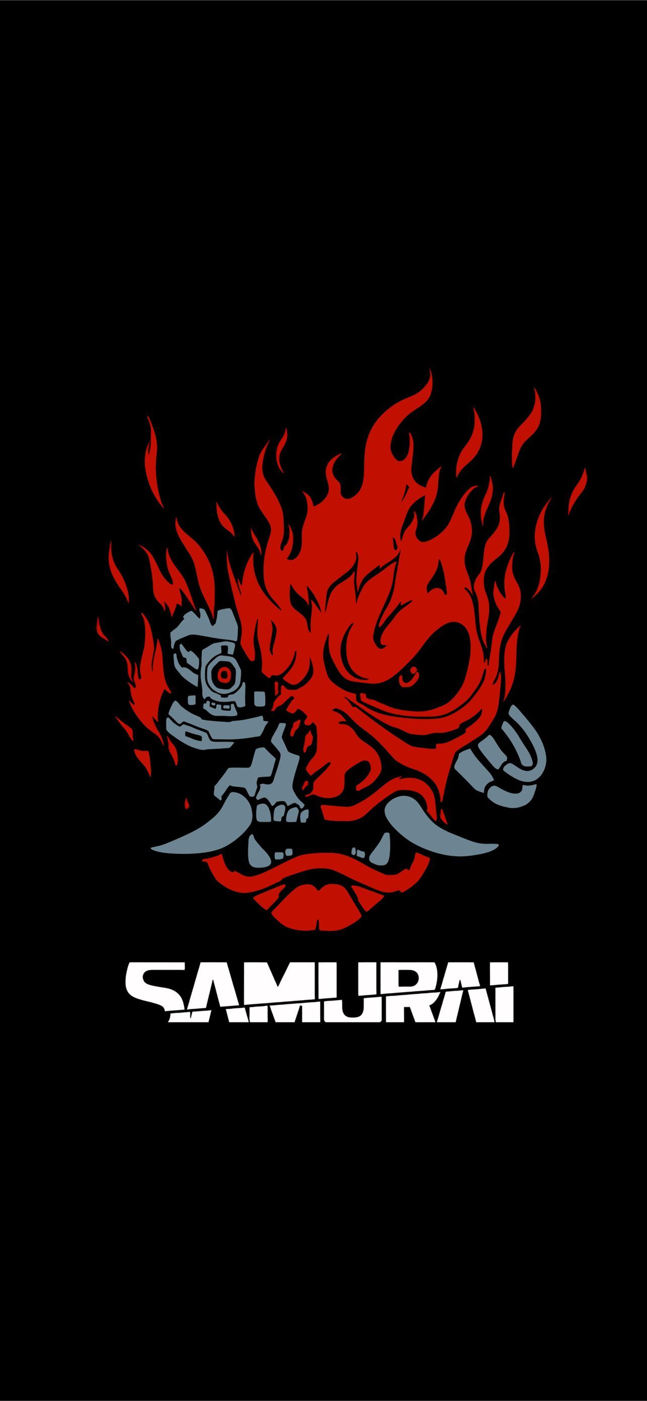 samurai cyberpunk minimal dark 8k iPhone Wallpaper Free Download