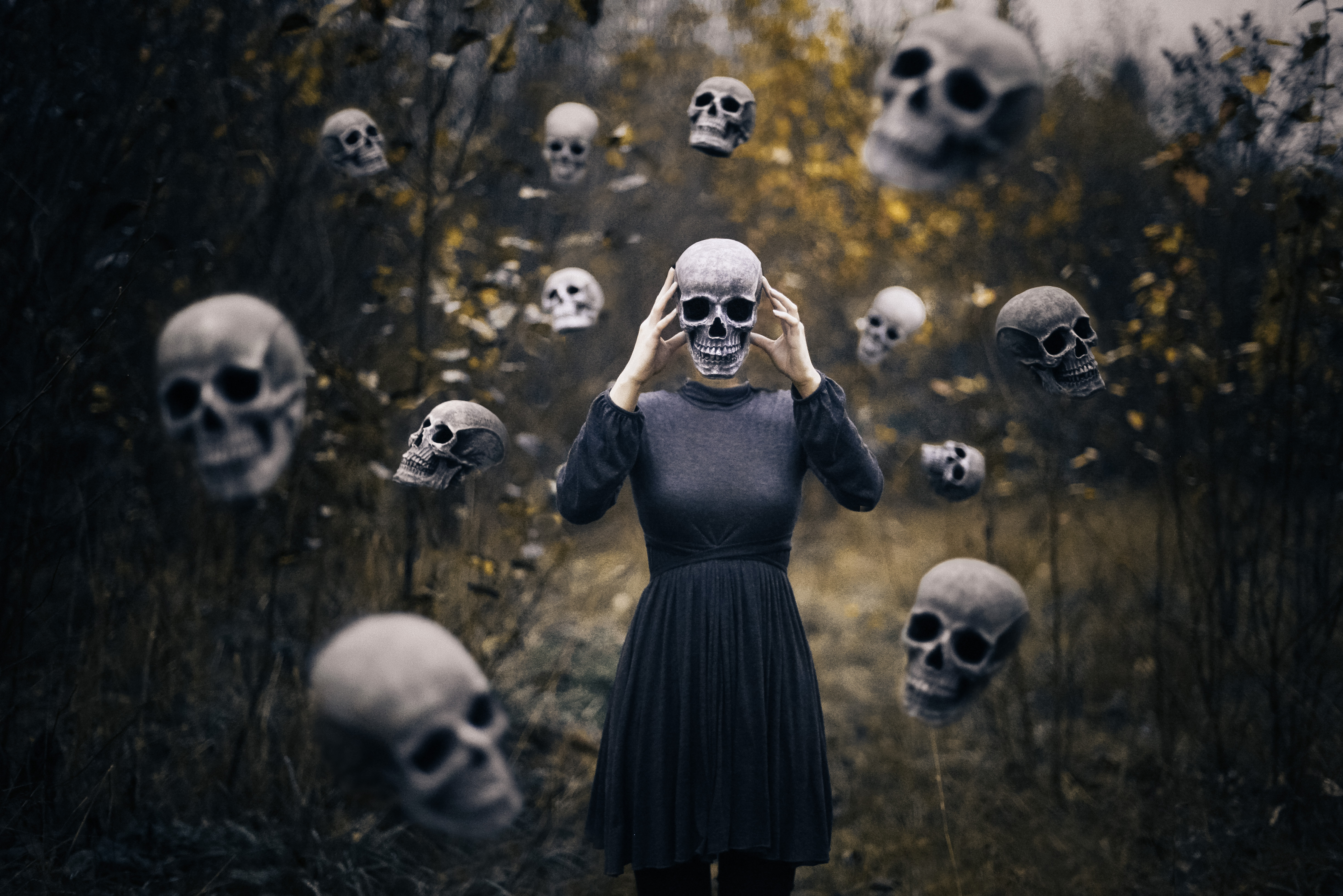 Skull Spooky Girl 5k Laptop HD HD 4k Wallpaper, Image, Background, Photo and Picture