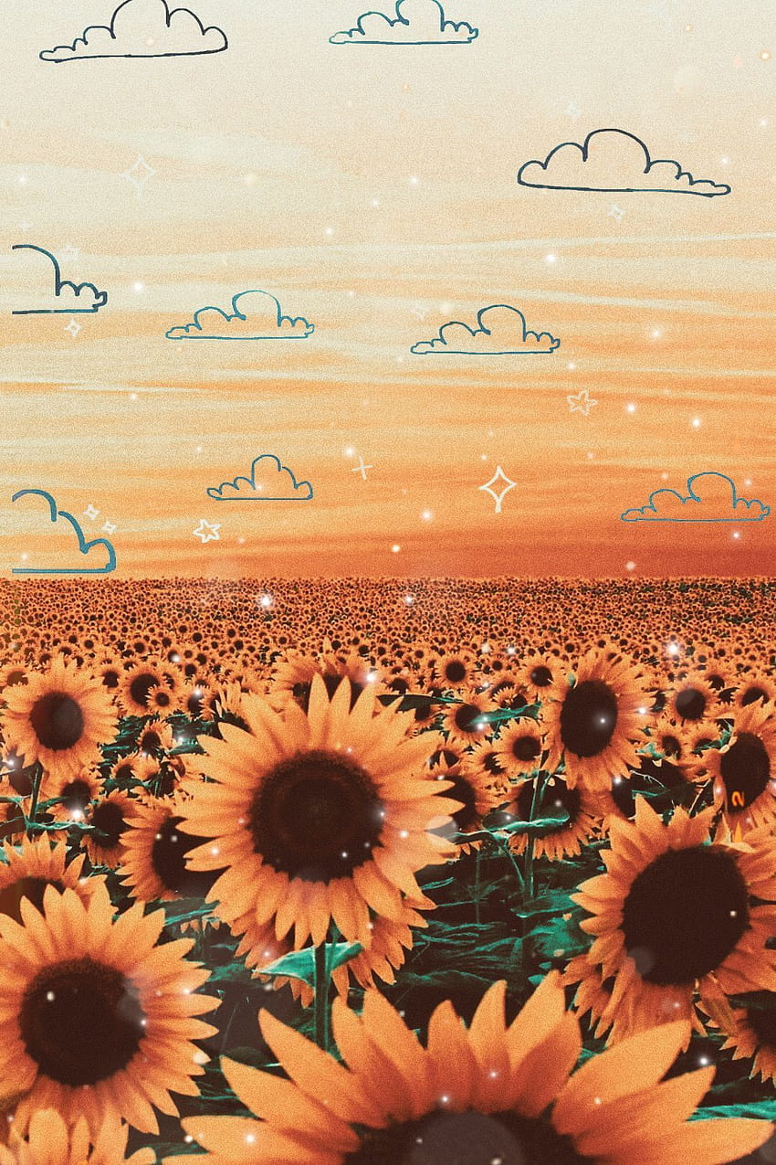 Sunflower, Sunflower iphone, Butterfly iphone, Aesthetic Sunflower Phone HD phone wallpaper