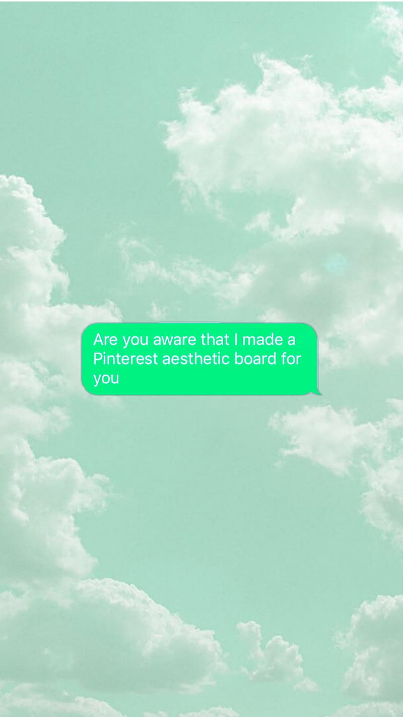 Aesthetic, cloud, clouds, green, message, HD phone wallpaper