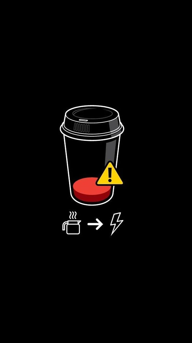 Coffee Battery, cool, funny lover, minimal, morning, need, HD phone wallpaper