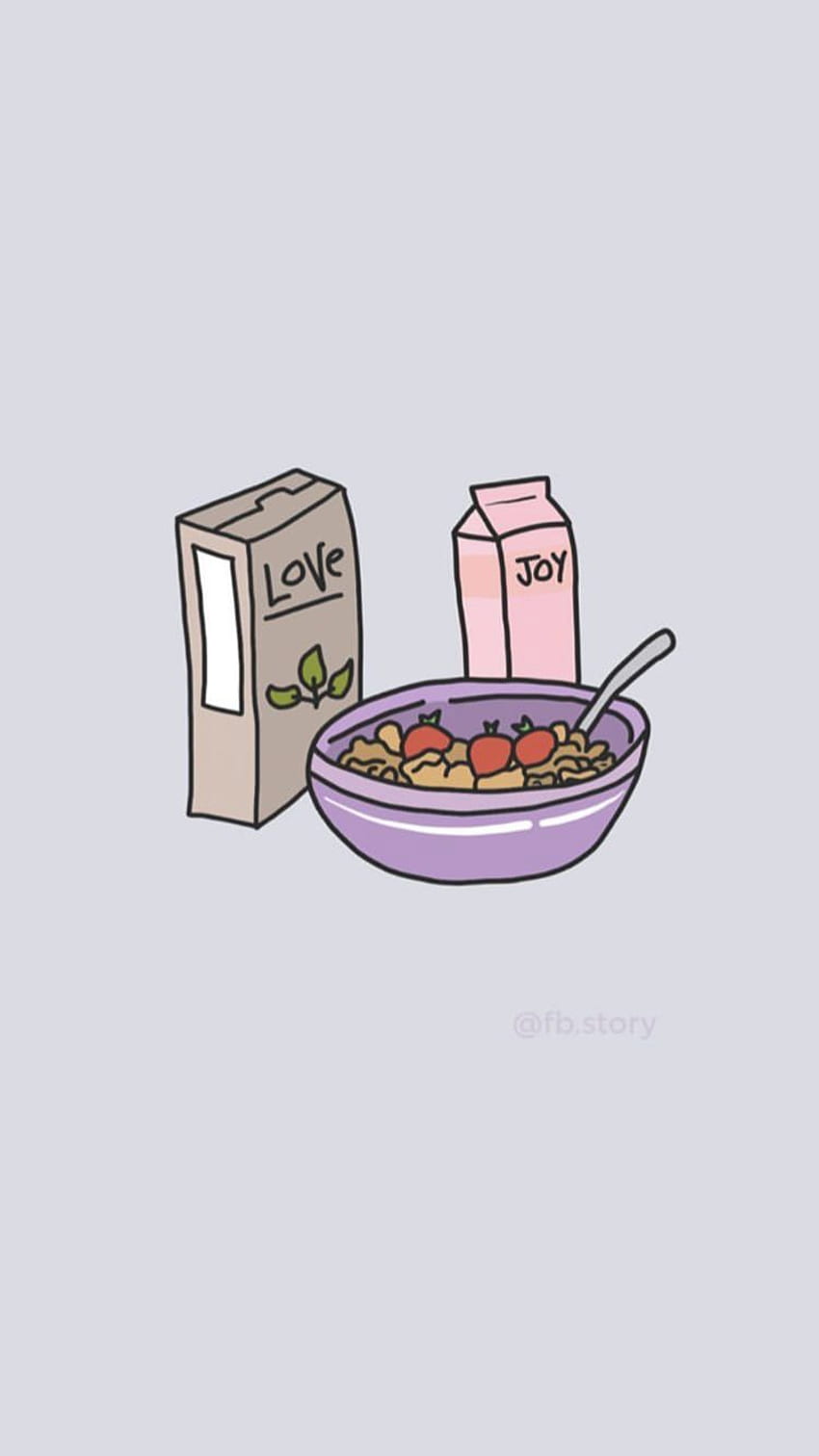 A bowl of cereal and milk on the table - Food