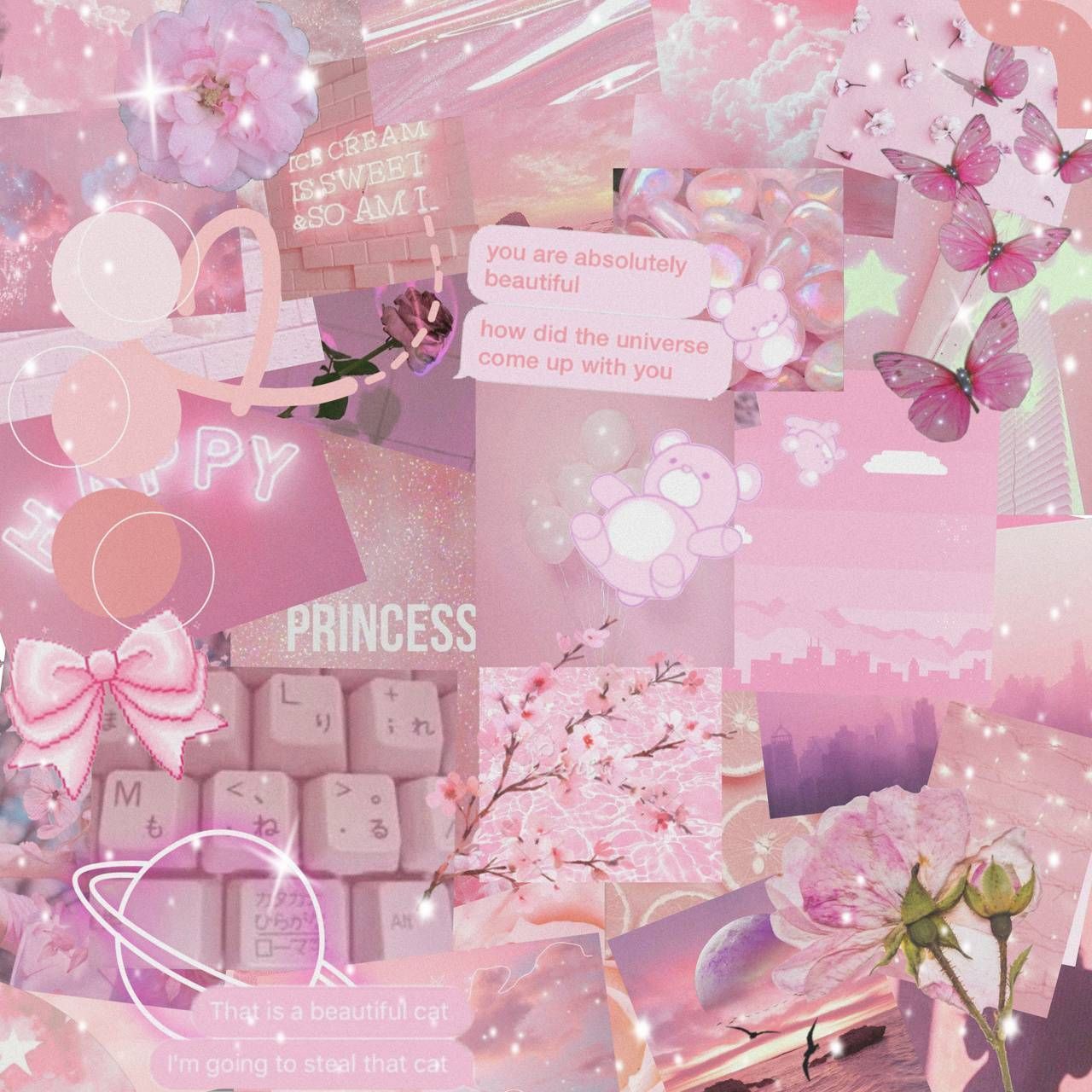A collage of pink and purple items - Cute pink, soft pink, pink