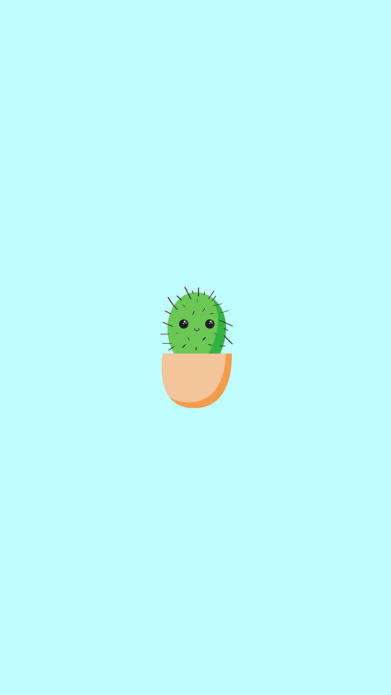 Little Cactus Plant, adorable baby cactus, aesthetic nature, artsy iphone, beautiful plants, HD phone wallpaper