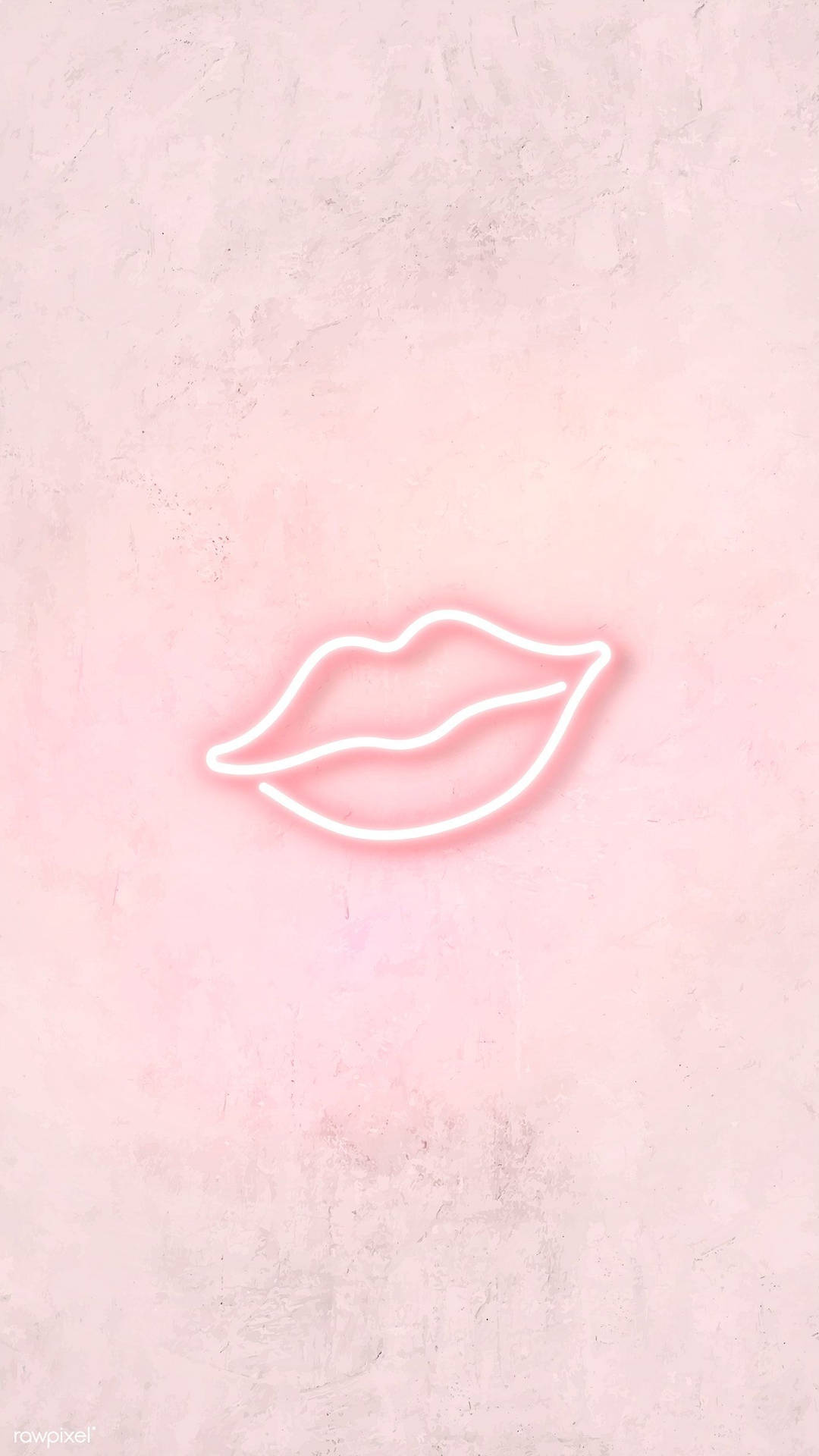 Download premium psd of Pink lips neon sign on a wall - Soft pink, lips, light pink, pastel pink