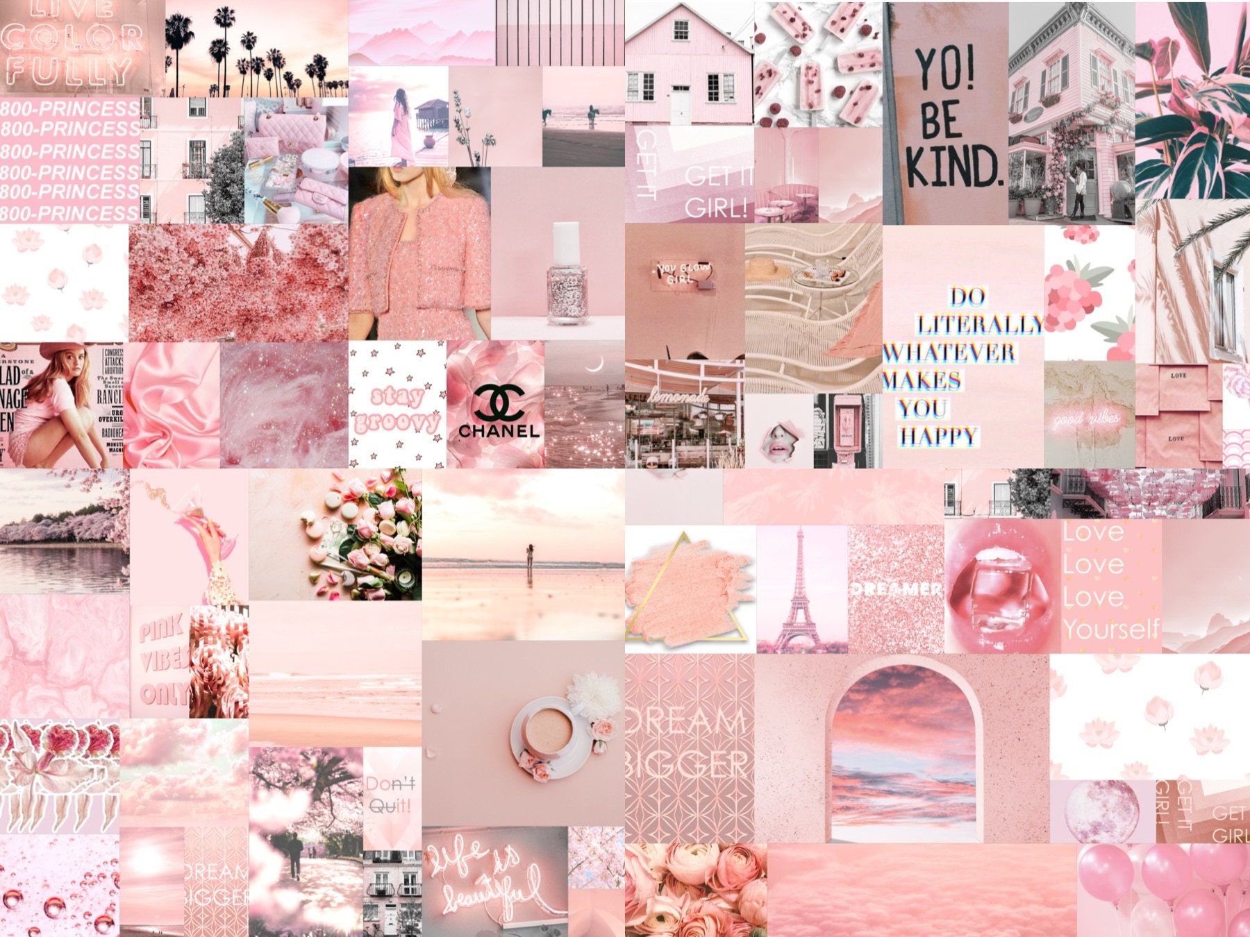 A collage of pink aesthetic pictures - Soft pink, light pink, pink collage, blush