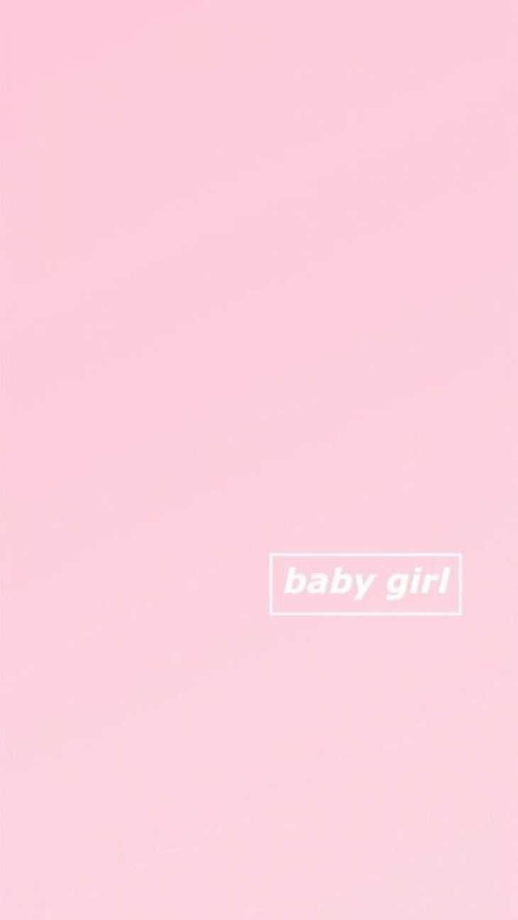 Aesthetic pink background with the words baby girl - Soft pink