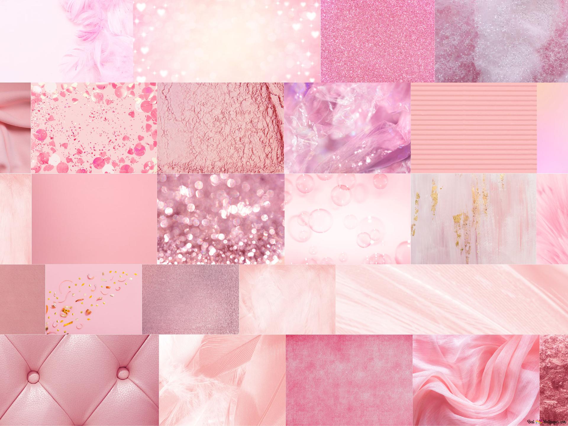 A collage of pink and white images - Soft pink