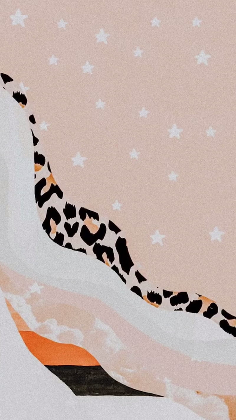 A pink and orange abstract design with leopard print - VSCO