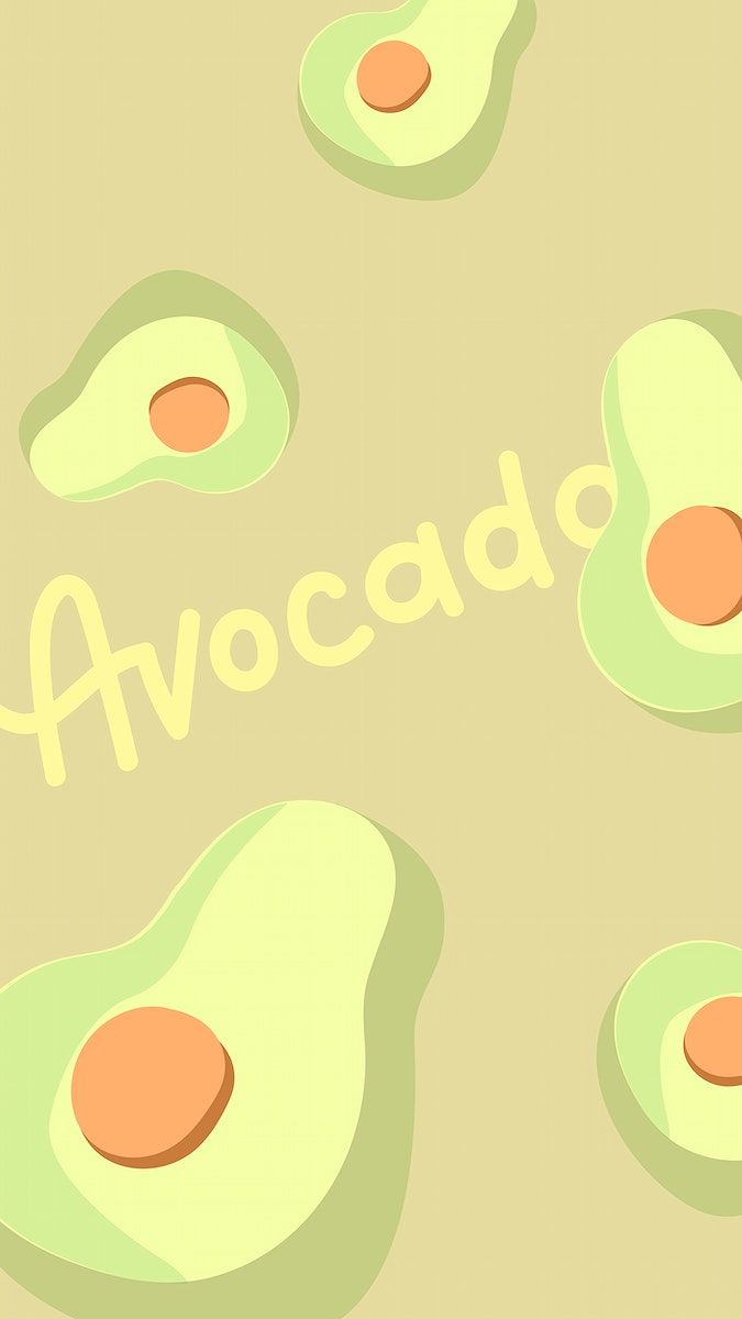 An illustration of avocados on a yellow background - Avocado