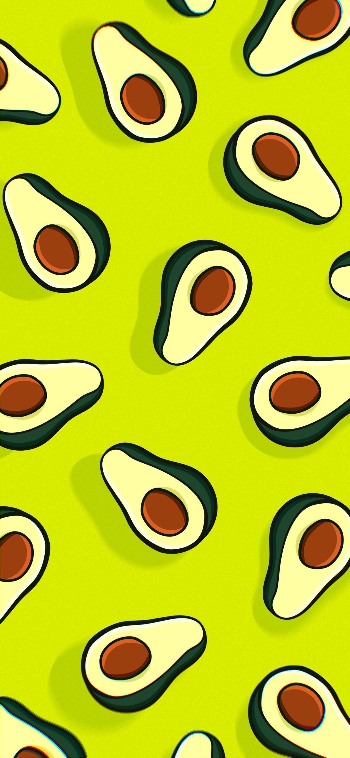 A pattern of avocados on green background - Avocado