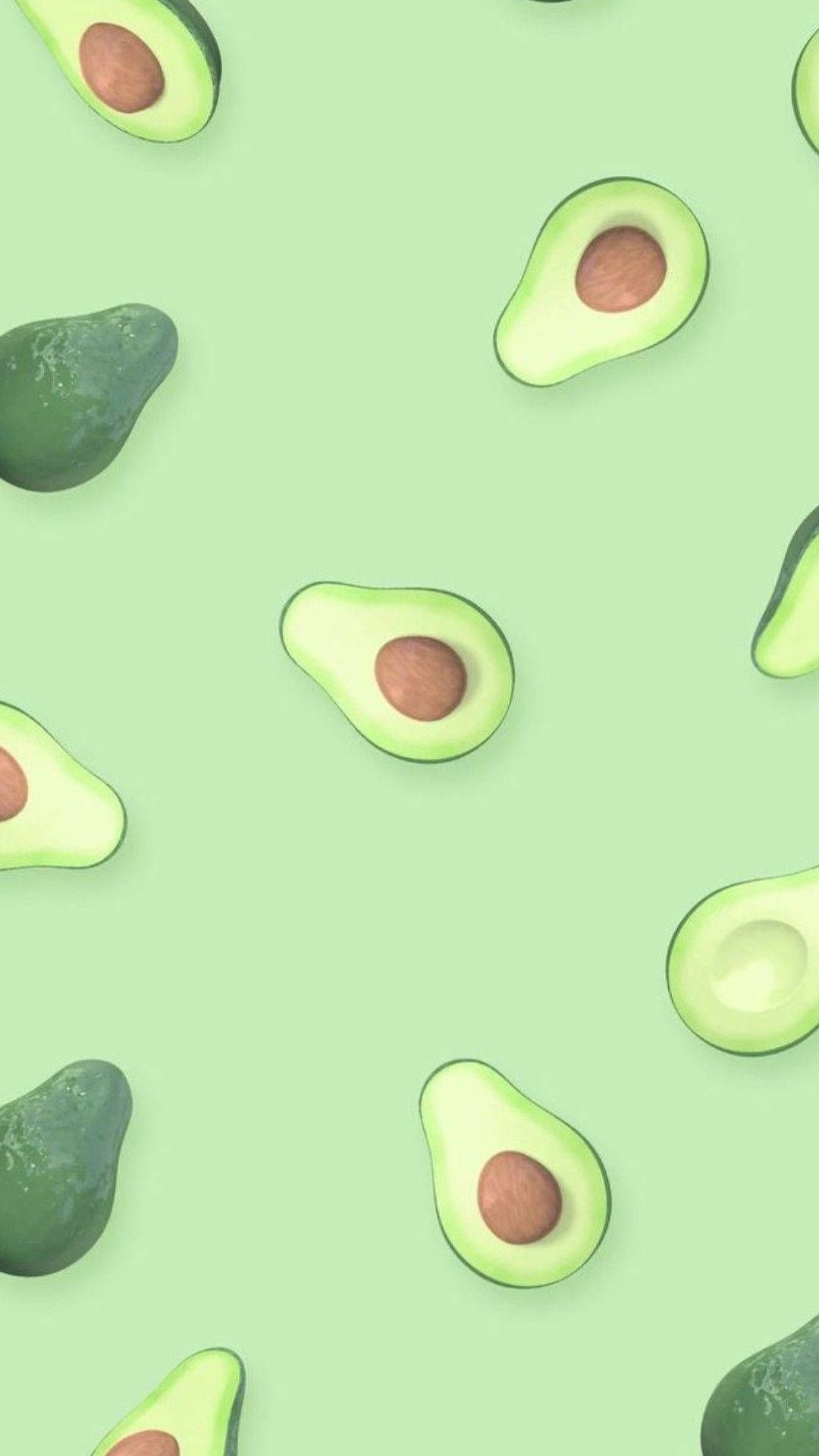 IPhone wallpaper of an avocado pattern on a green background - Avocado