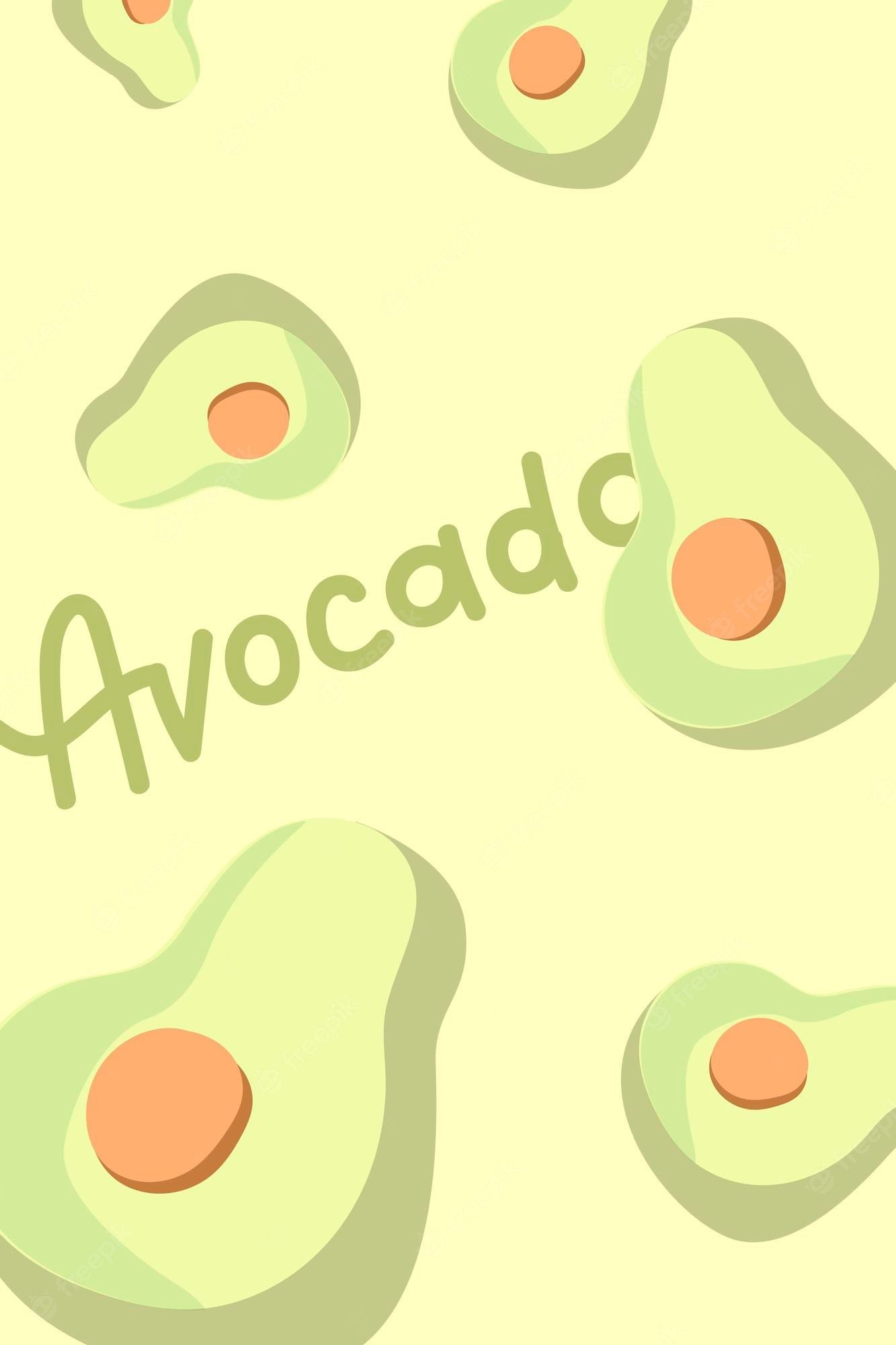 A background image of avocados with the word 