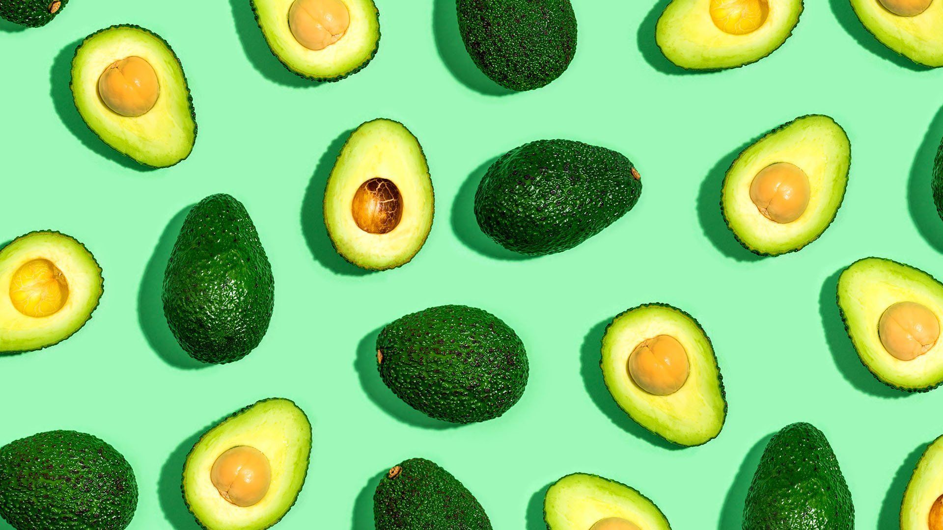 An avocado pattern on a green background - Avocado