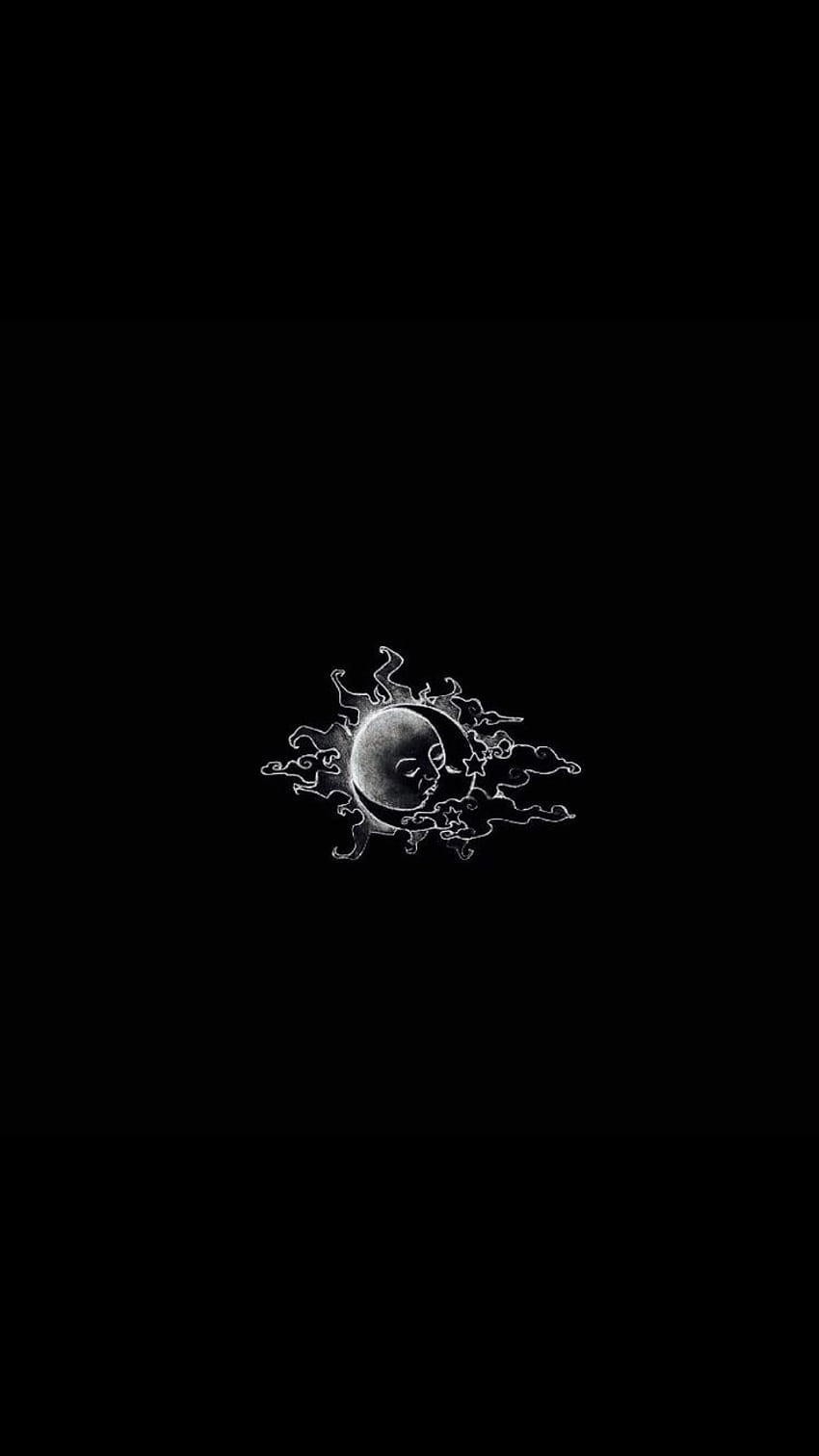 IPhone wallpaper of a black and white moon - Dark, dark phone