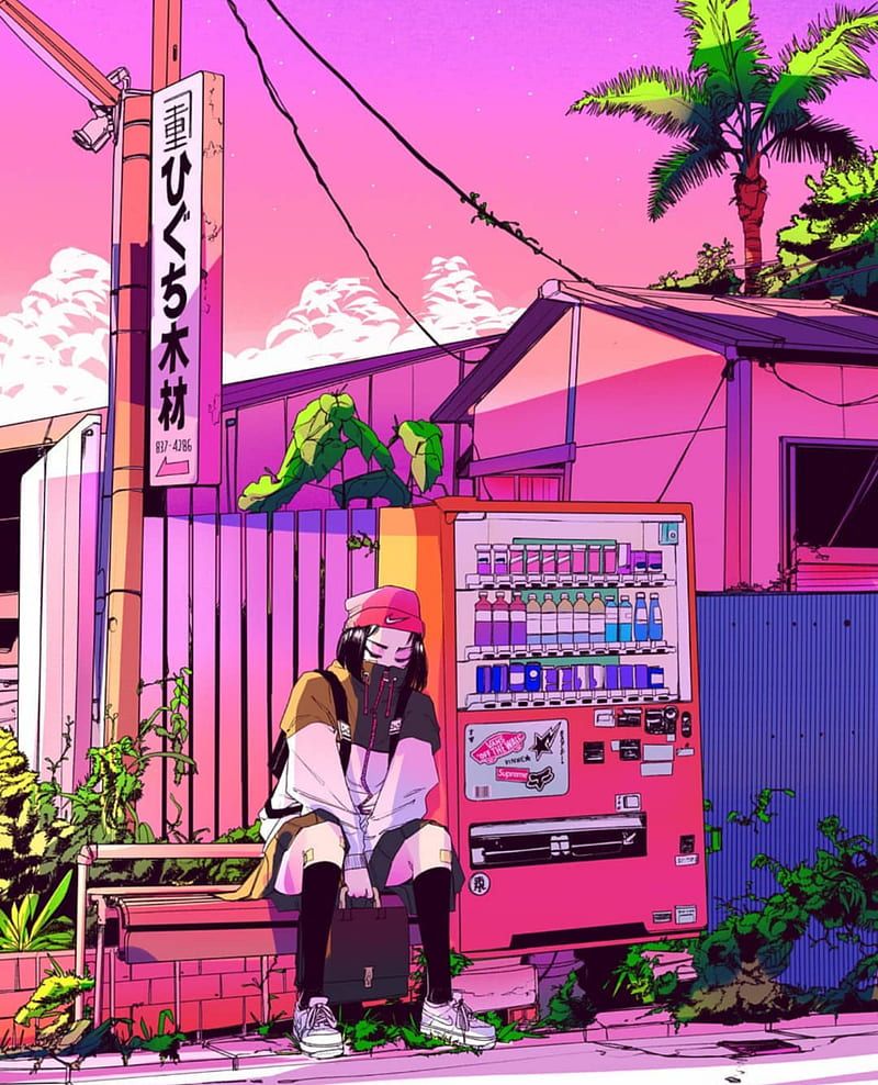 Anime girl, aesthetic, anime, anime girl, girl, japan, japanese, style, HD phone wallpaper