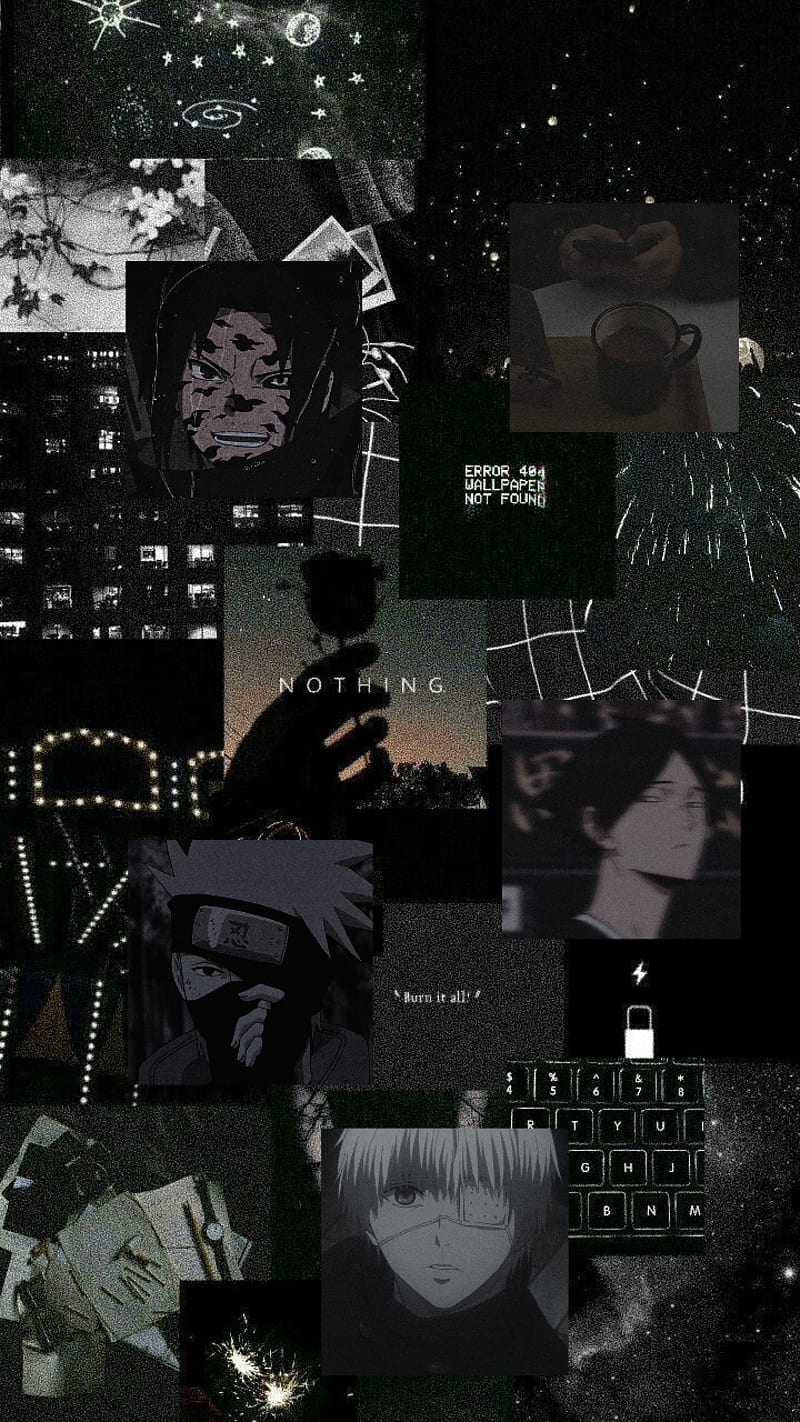 Anime, aesthetic, black, anume, HD phone wallpaper