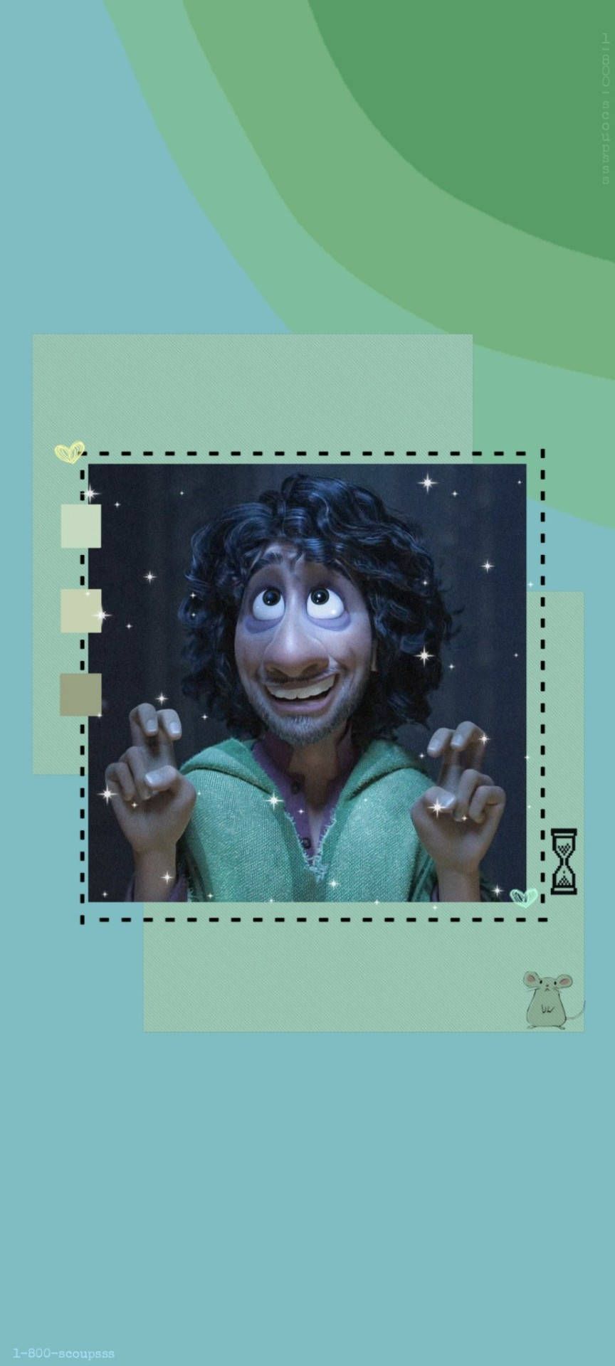 A postage stamp with an image of the muppet character - Encanto