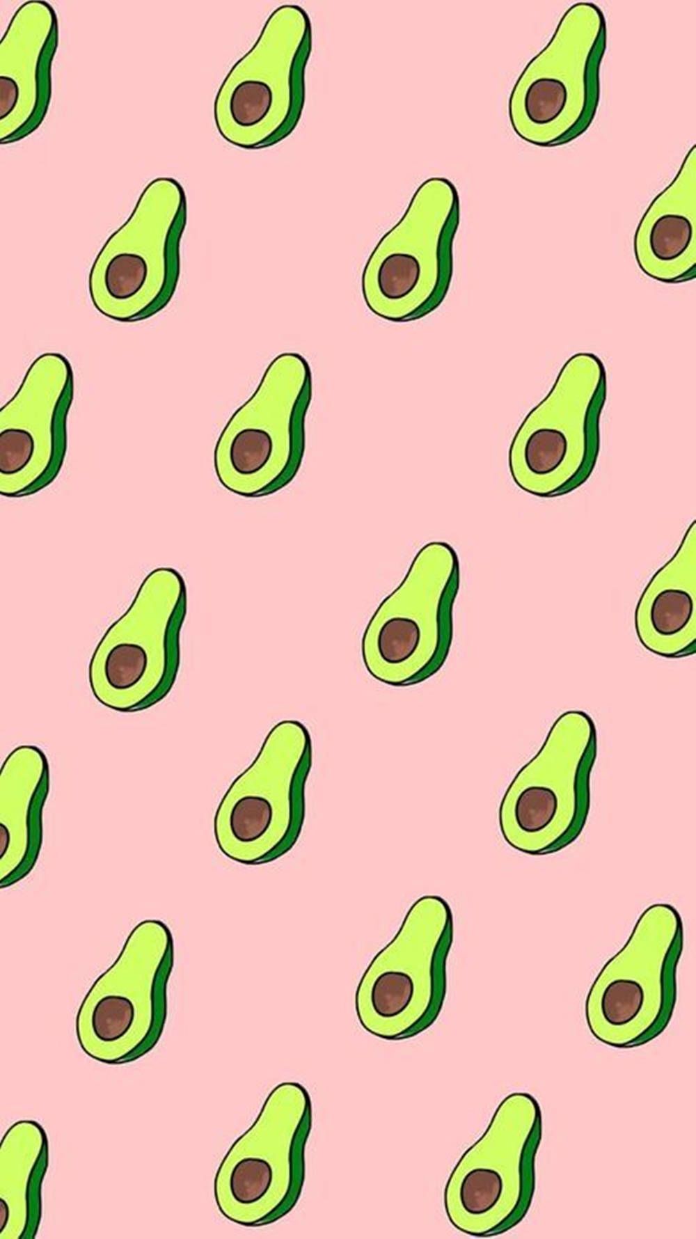 Avocado pattern on a pink background - Avocado