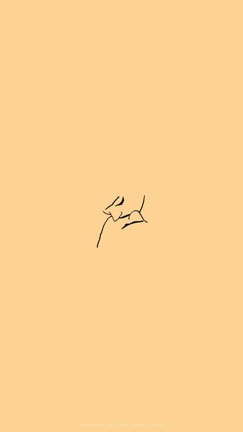 A hand drawing of an animal on yellow background - Minimalist