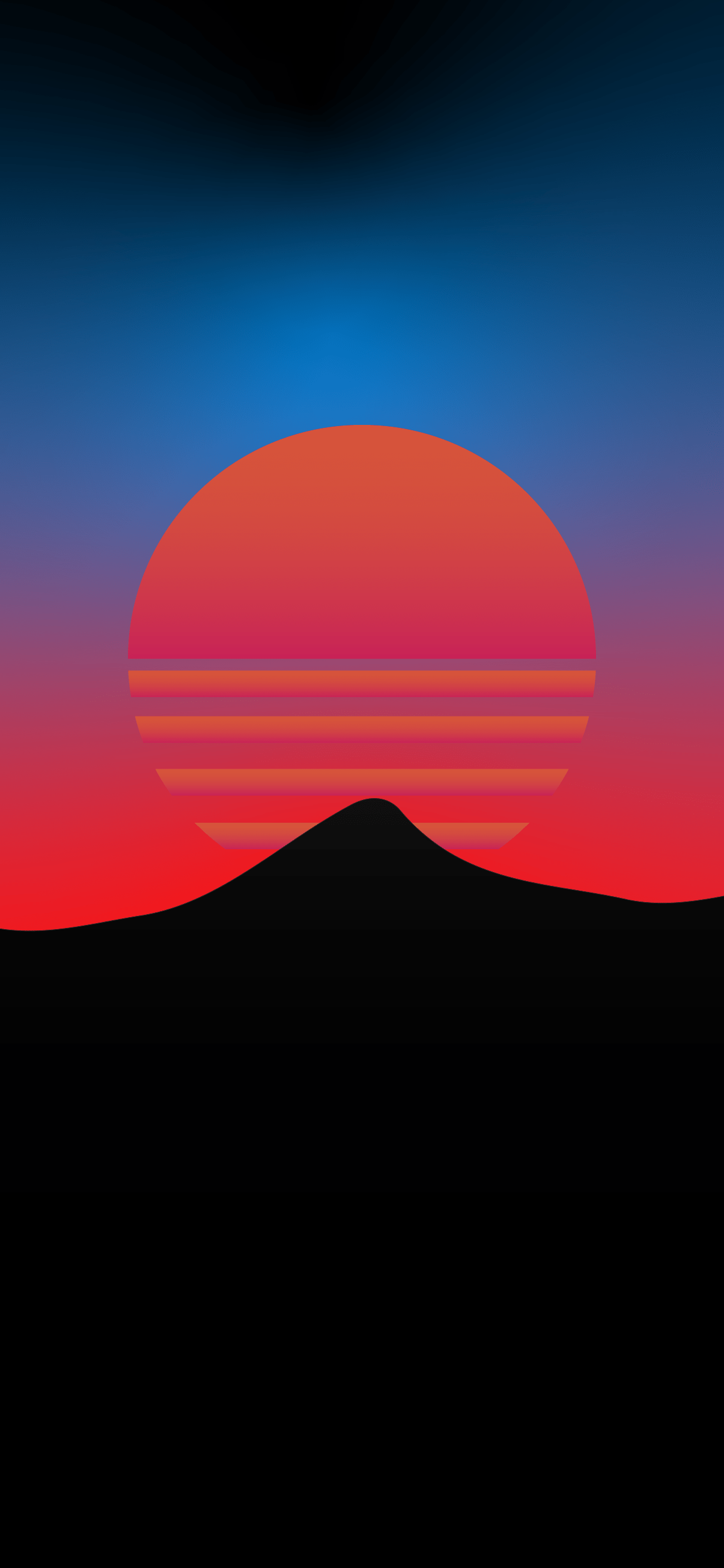 A sunset is shown on the horizon - Minimalist