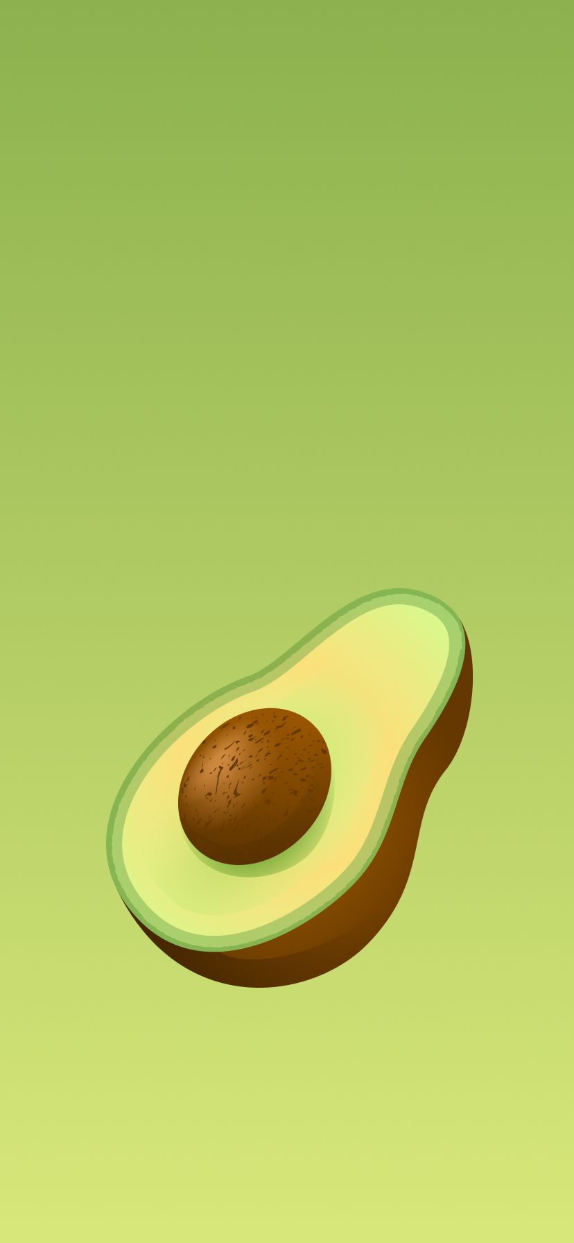 Half of an avocado on a green background - Avocado