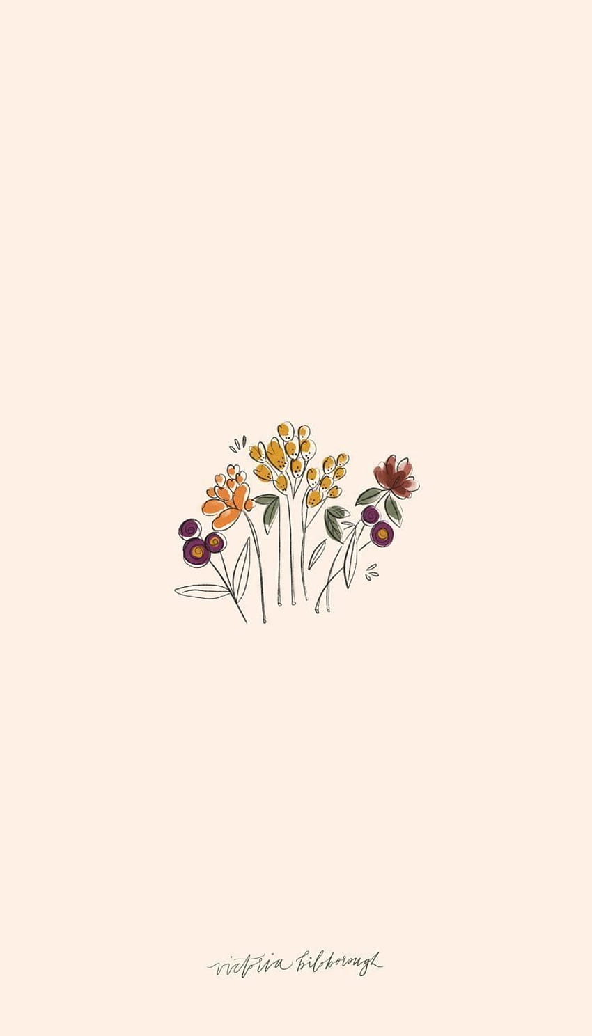 Illustration of wildflowers in a field - Simple