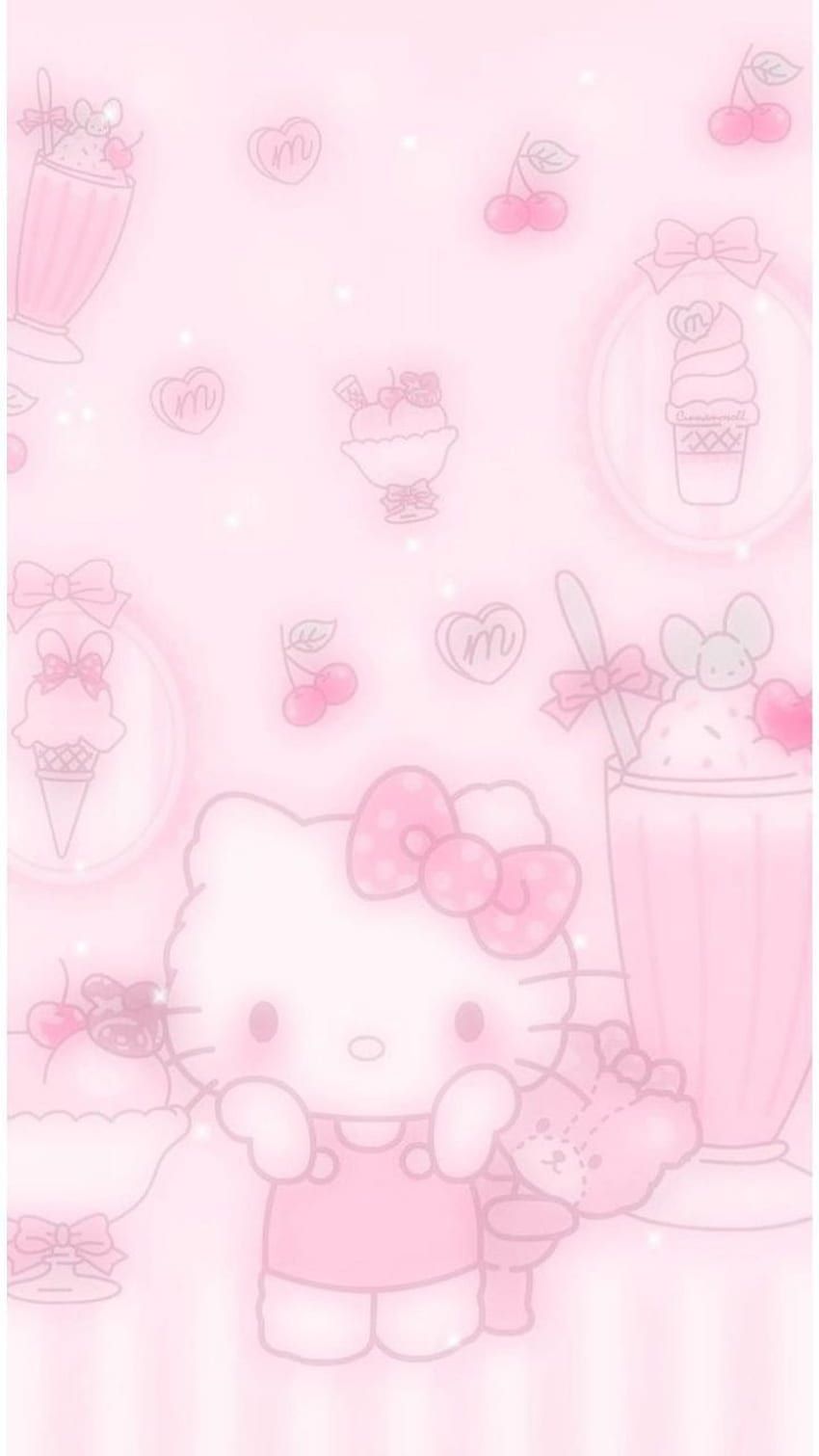 Hello kitty aesthetic, pink, cat, tumblr, cute, hellokitty, heart, sanrio HD phone wallpaper