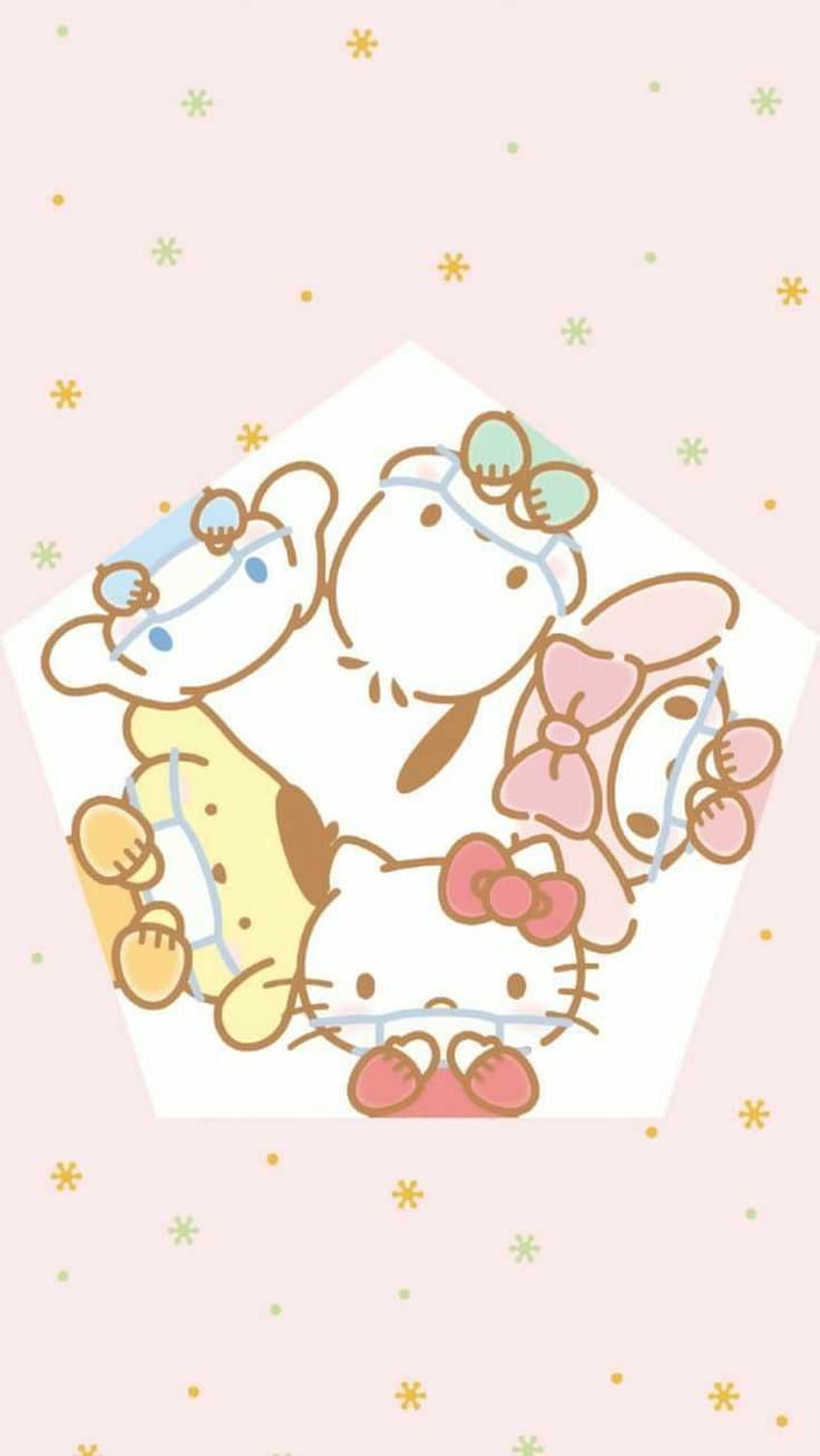 IPhone wallpaper with Hello Kitty and friends - Sanrio