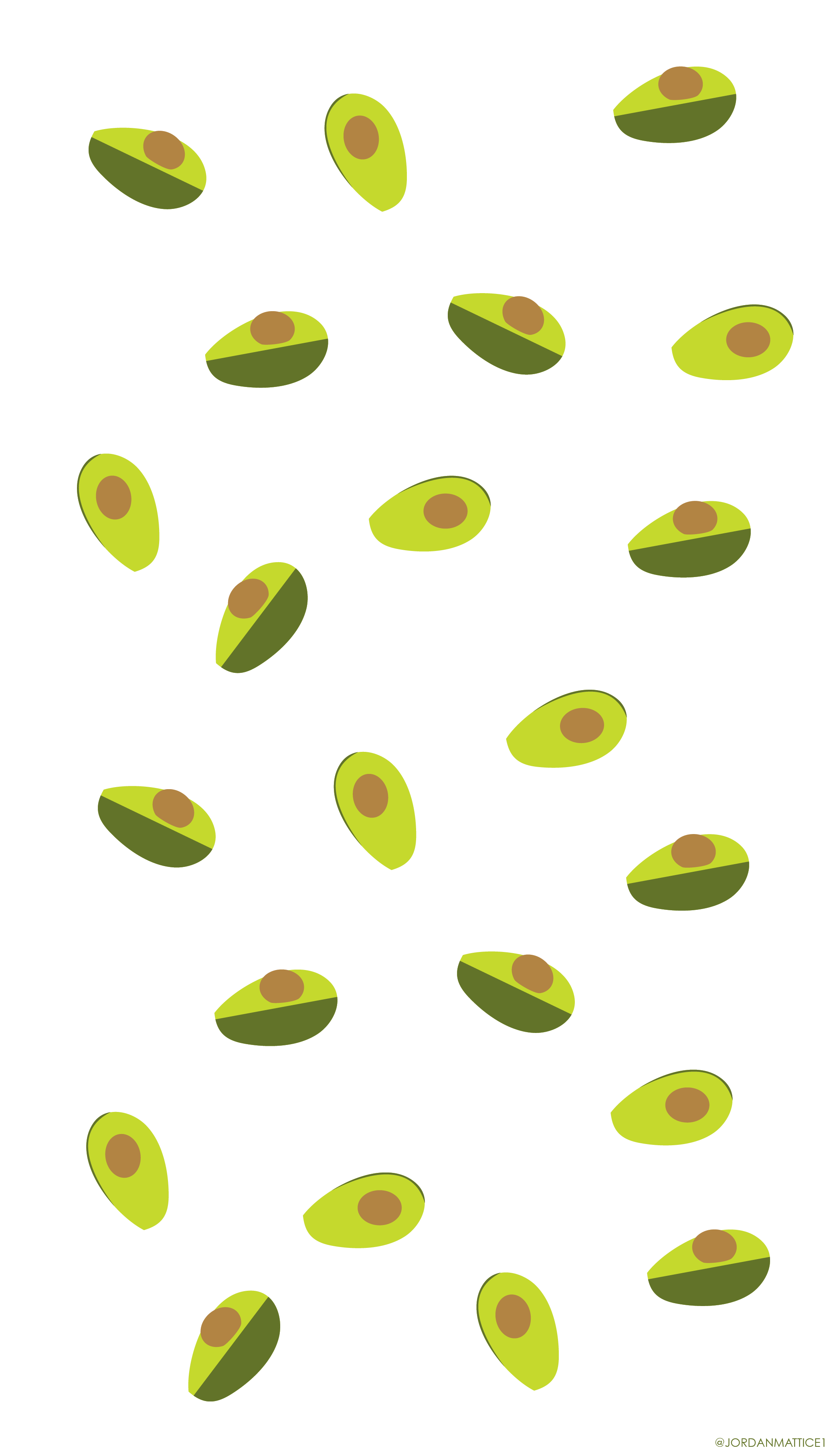 An illustration of sliced avocados on a white background - Avocado