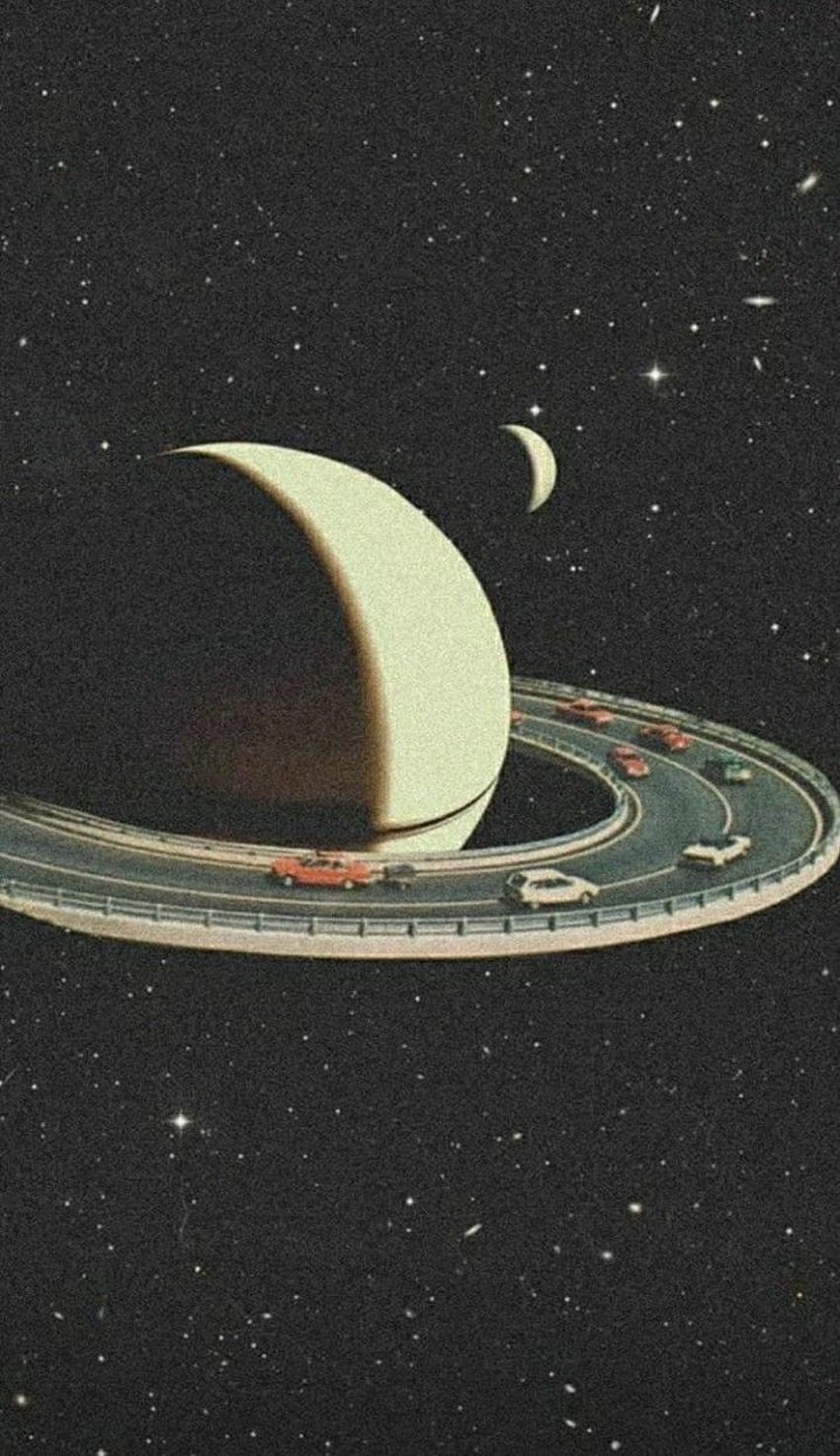 An image of a planet with a road around it - Earth