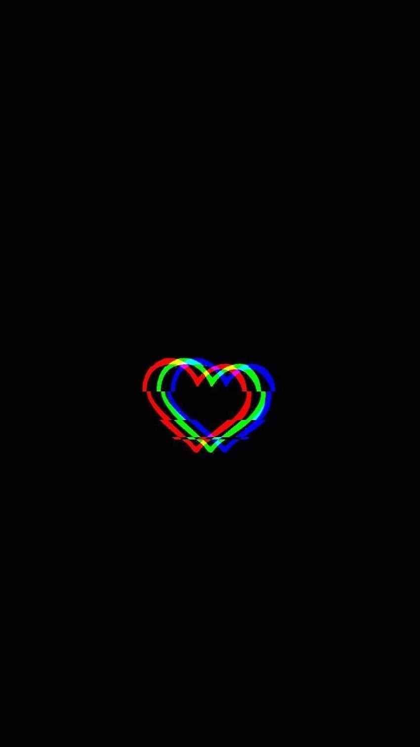 Glitched Heart phone wallpaper