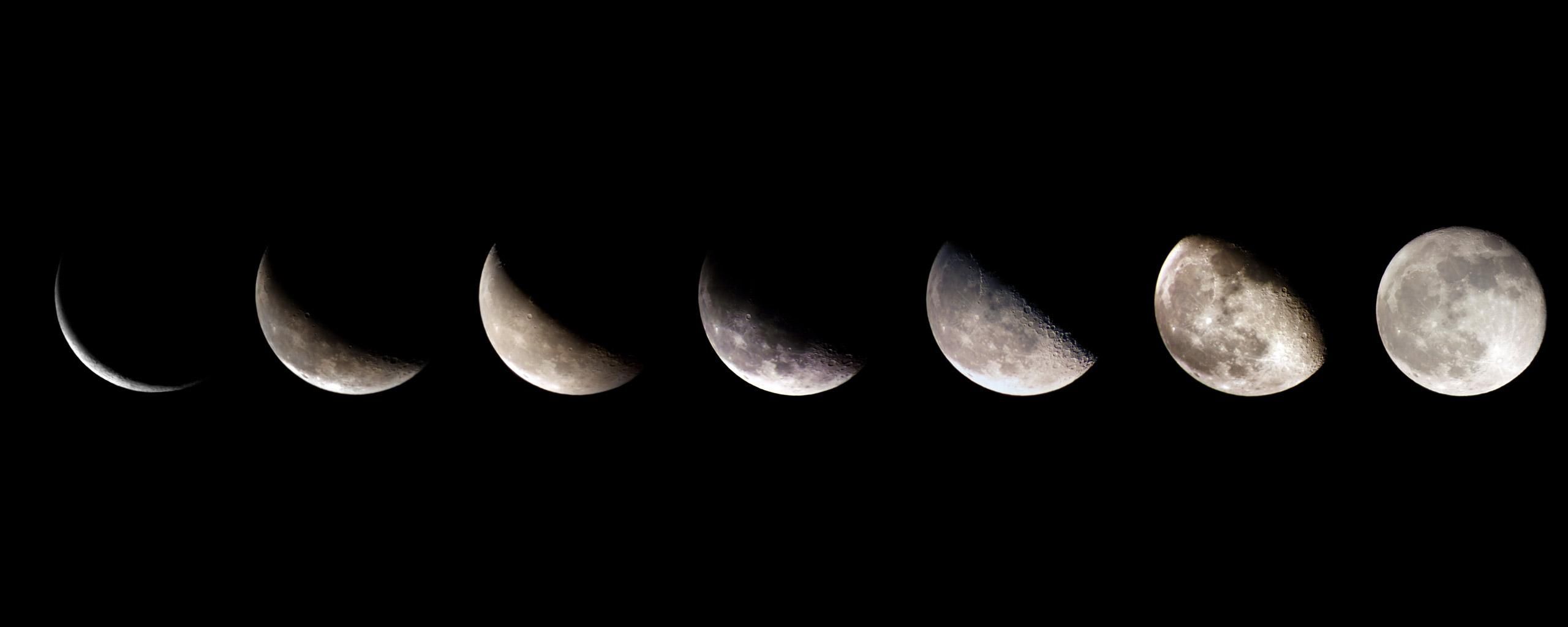 The phases of a full moon - Moon phases