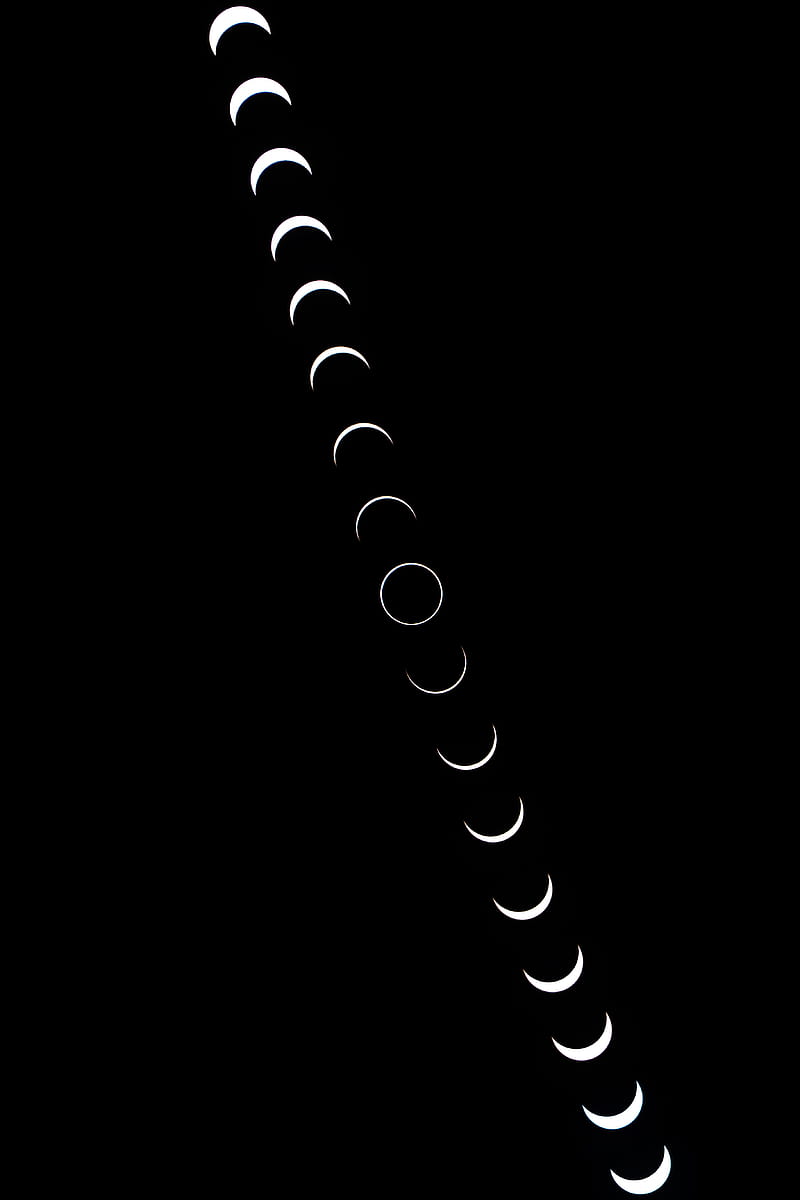 Moon, phases, black, HD phone wallpaper