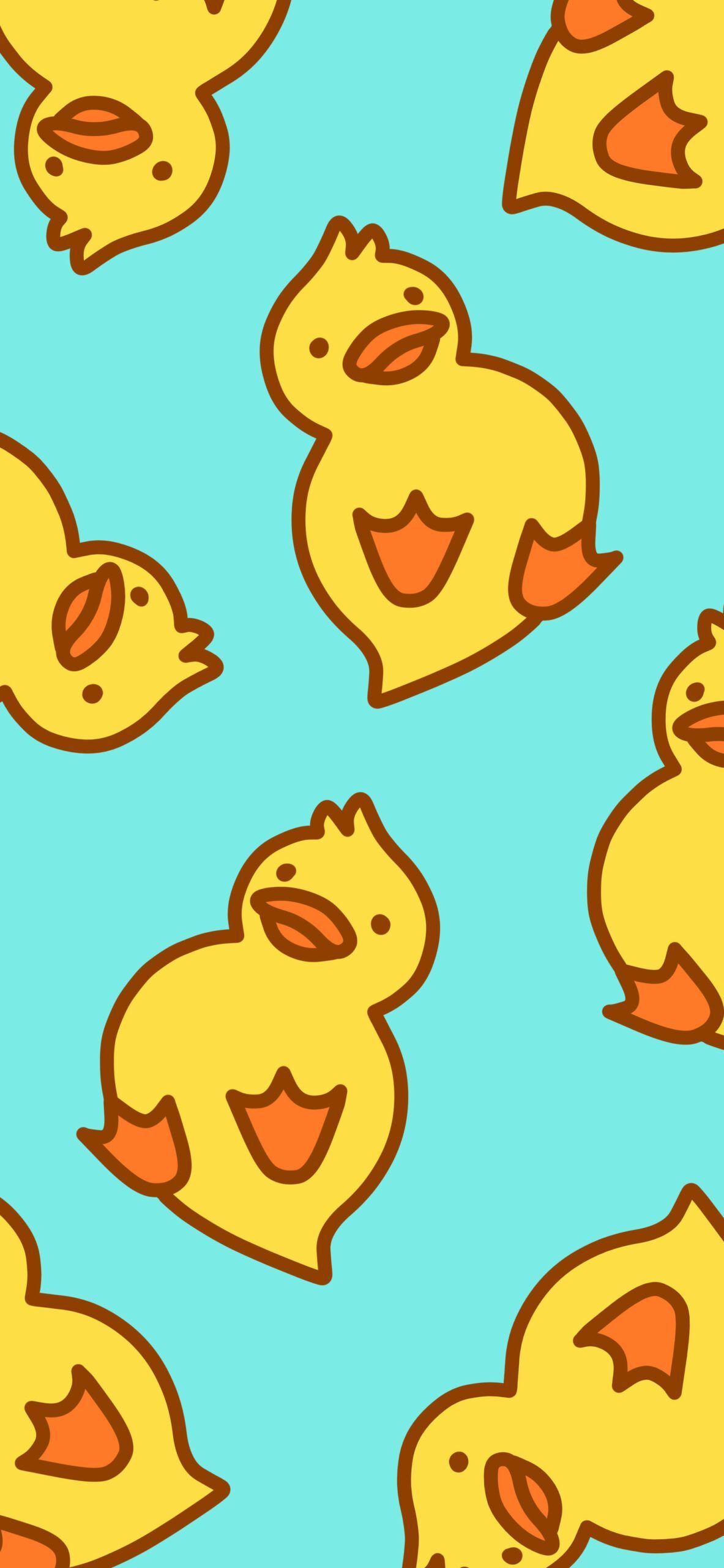 Cute Yellow Ducks Blue Wallpaper Ducks Wallpaper Phone