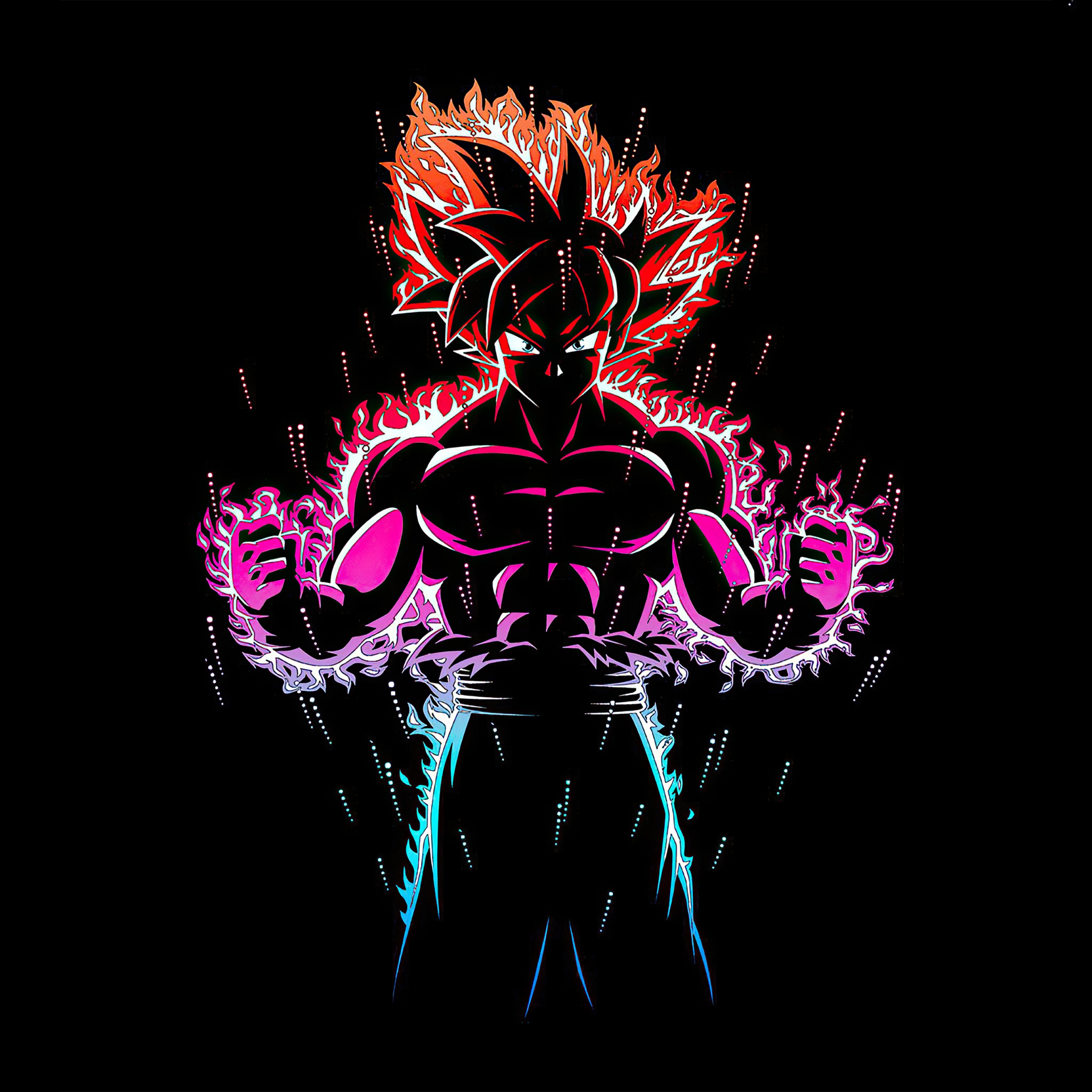 Ultra Instinct Goku Wallpaper 4K, Black Background, Black Dark