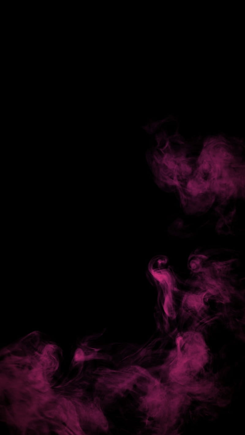 A dark black background with a pink smoke on the bottom - Smoke