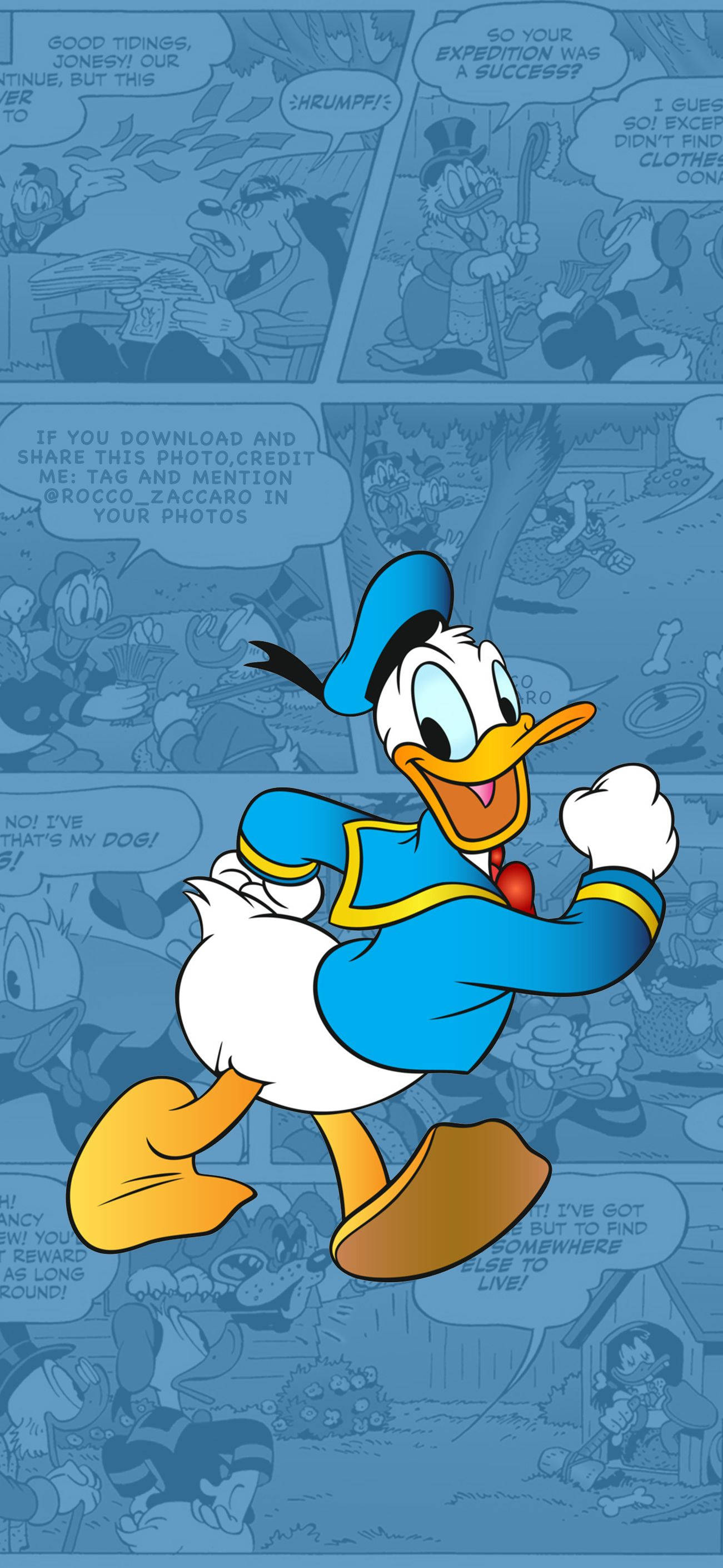 Download Donald Duck Comic Illustration Wallpaper