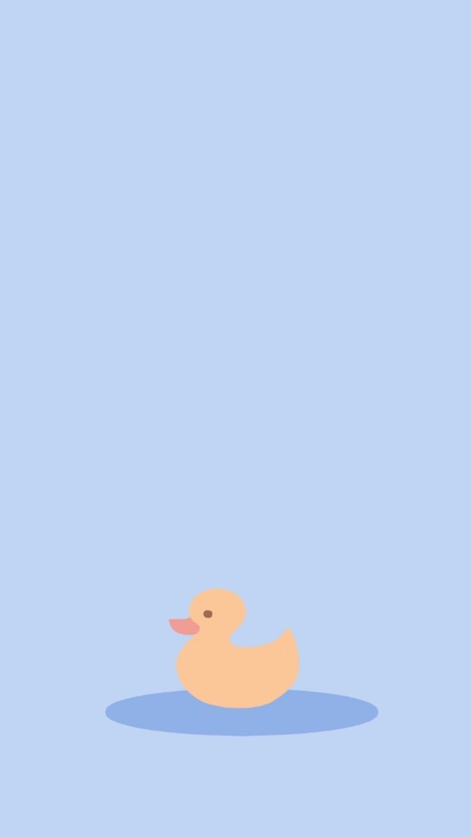 IPhone wallpaper of a yellow rubber duck on a blue background - Duck