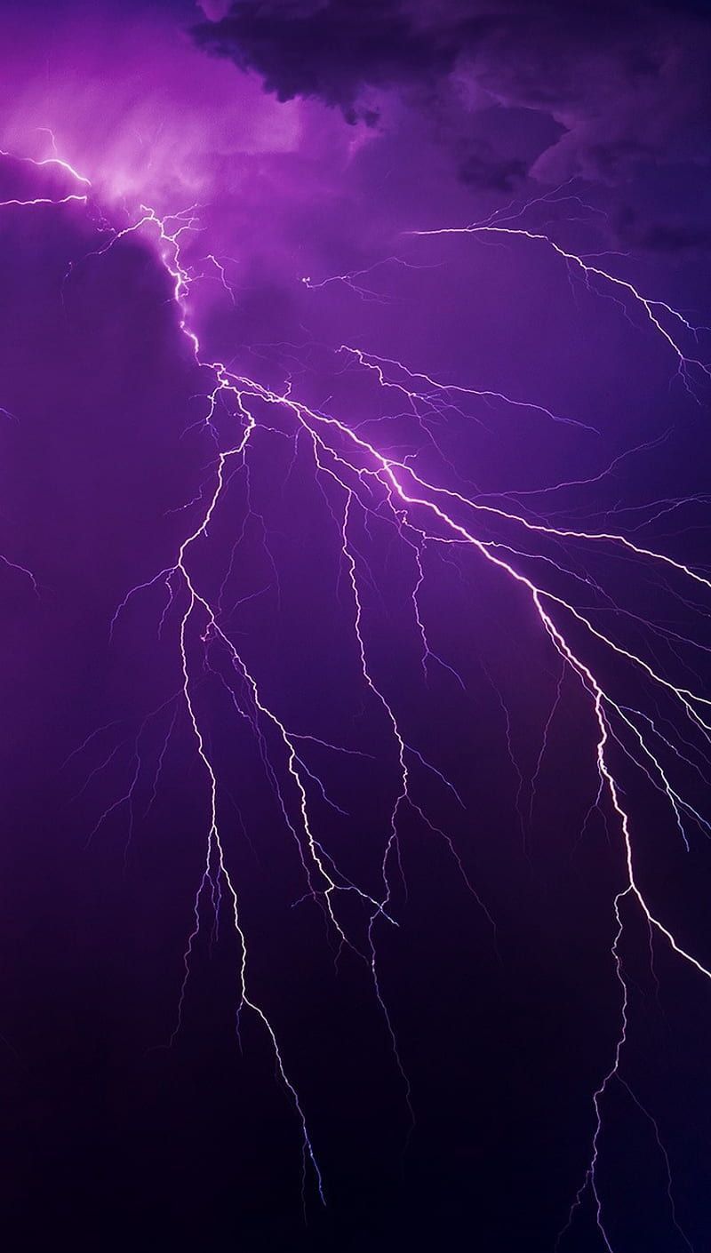 A purple sky with lightning in it - Lightning, storm