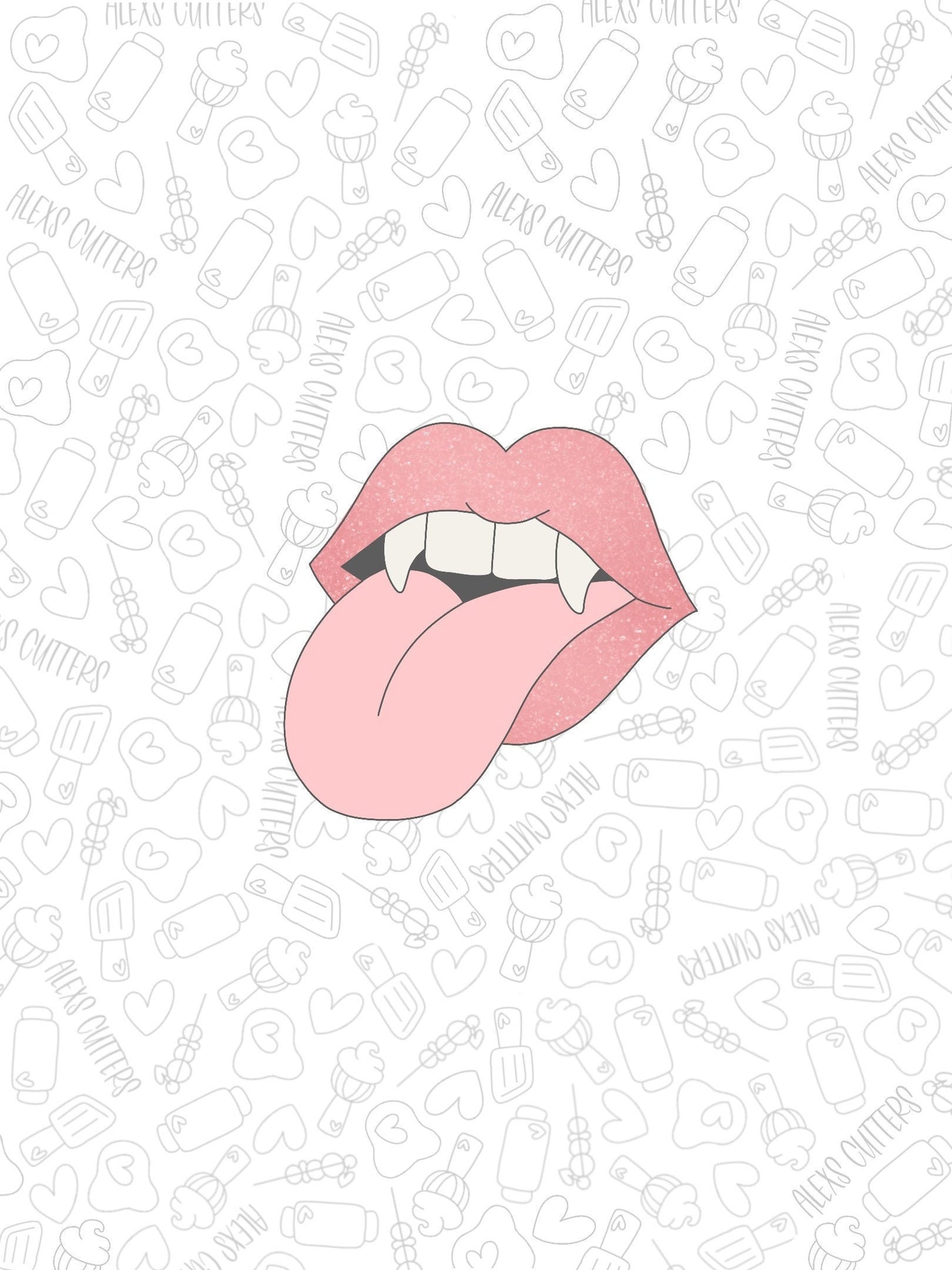 The tongue is drawn in a cartoon style - Vampire