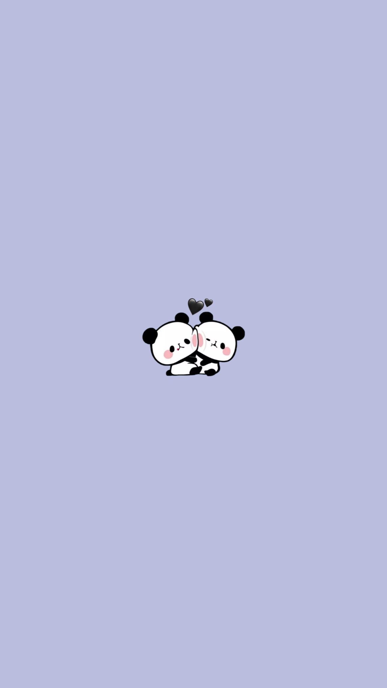 A panda bear and its partner are kissing on the wall - Panda