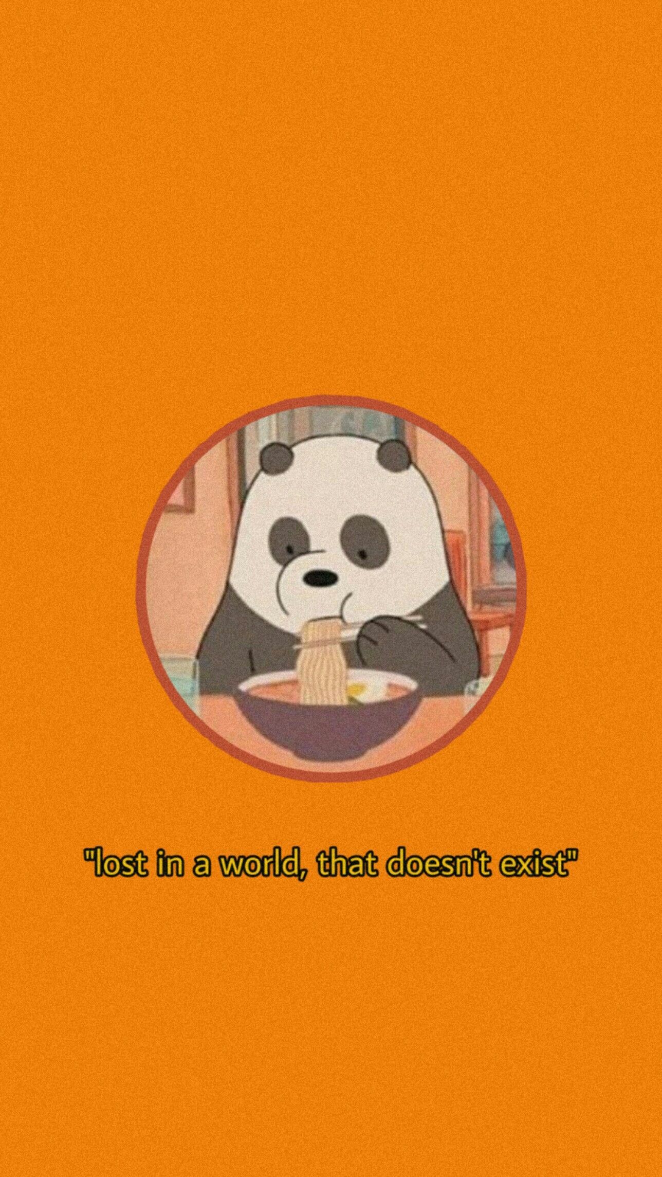 wallpaper panda orange aesthetic. Bear wallpaper, We bare bears wallpaper, Panda wallpaper iphone