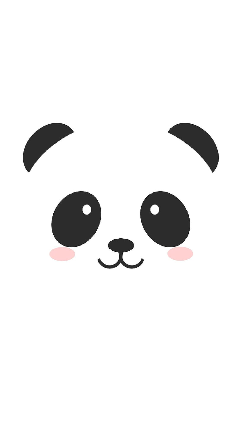 A panda face with black eyes and white background - Panda
