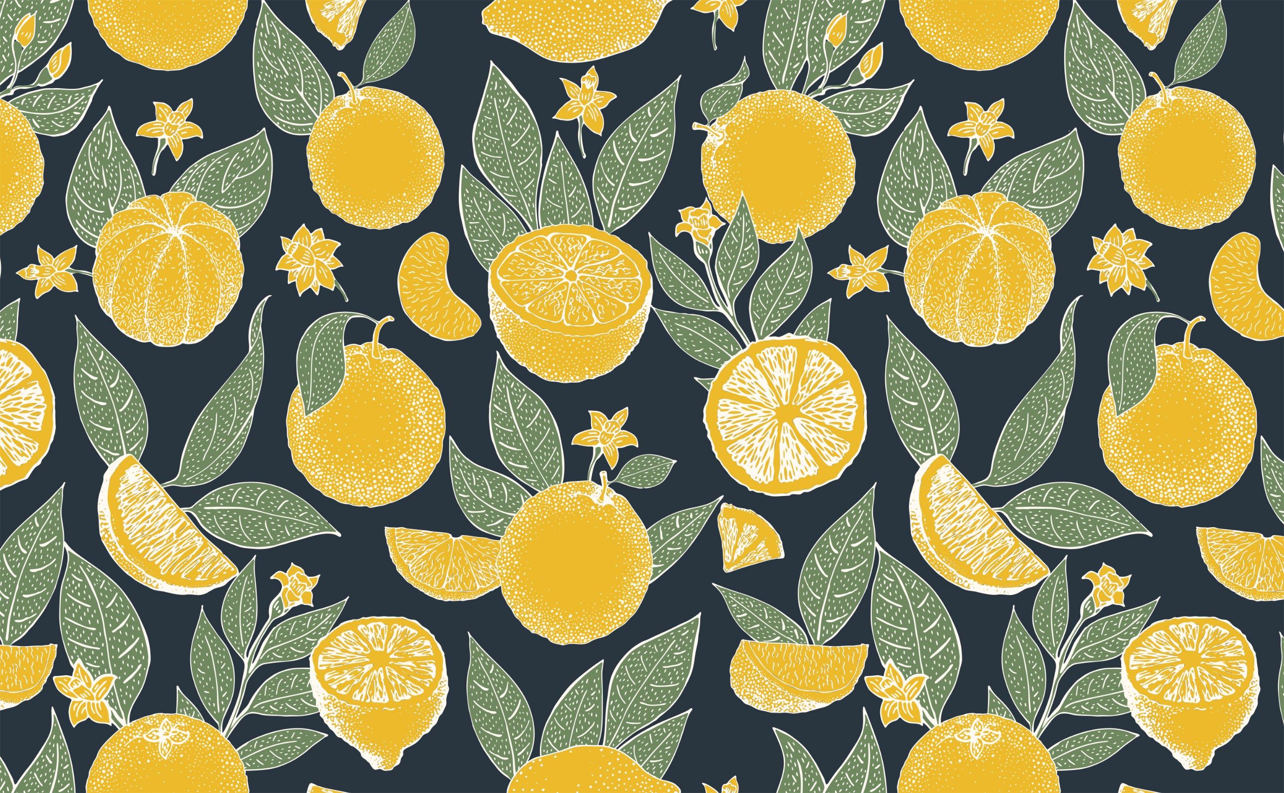 A pattern of lemons and leaves - Lemon