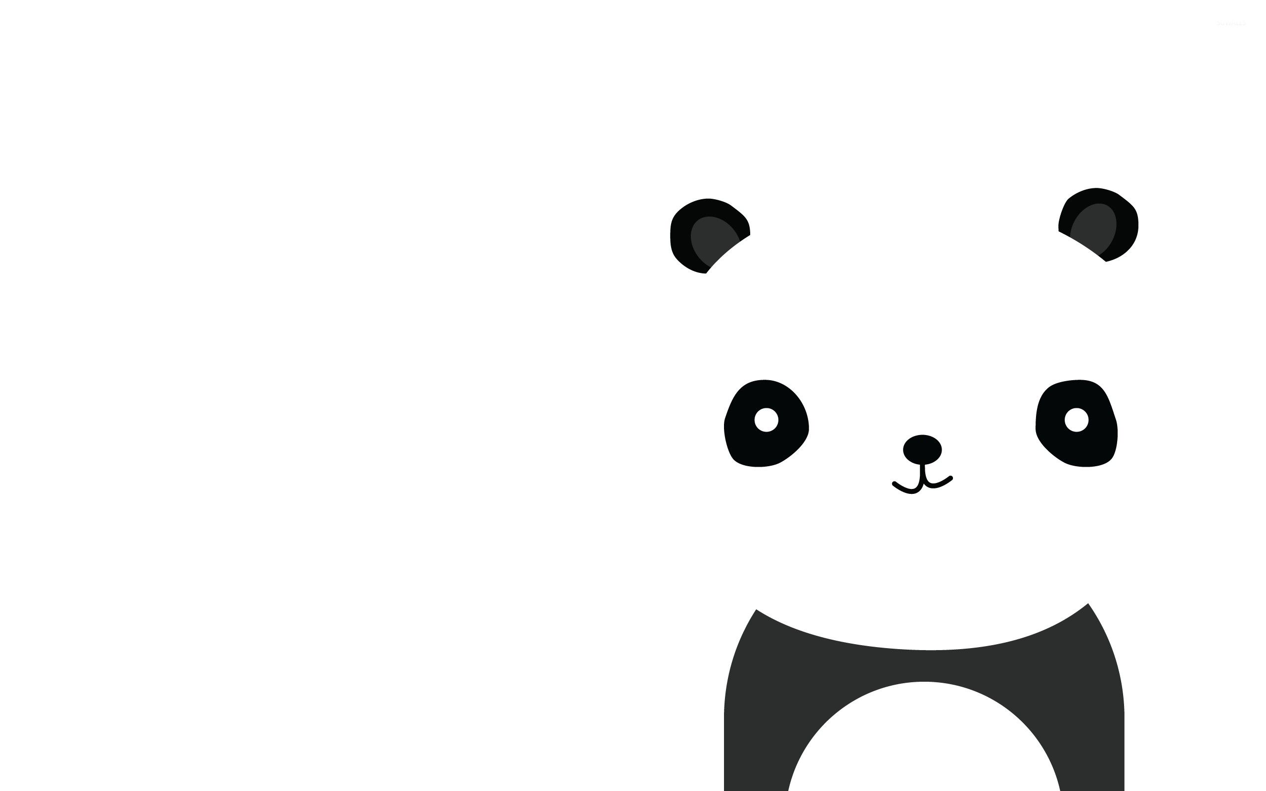 A white background with a black panda bear face on the right bottom corner. - Panda