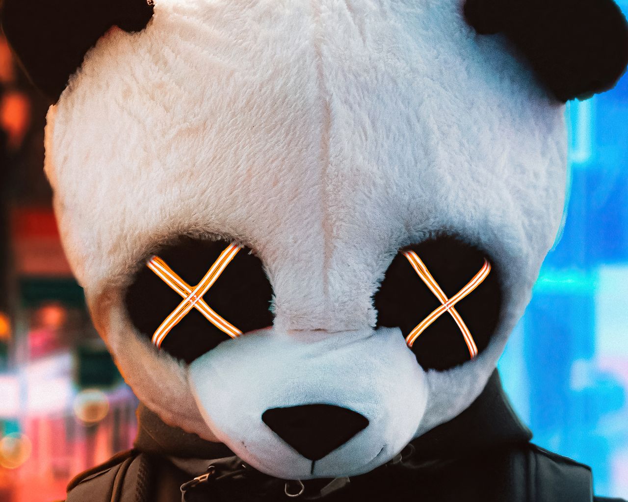 A panda bear wearing glowing eyes - Panda