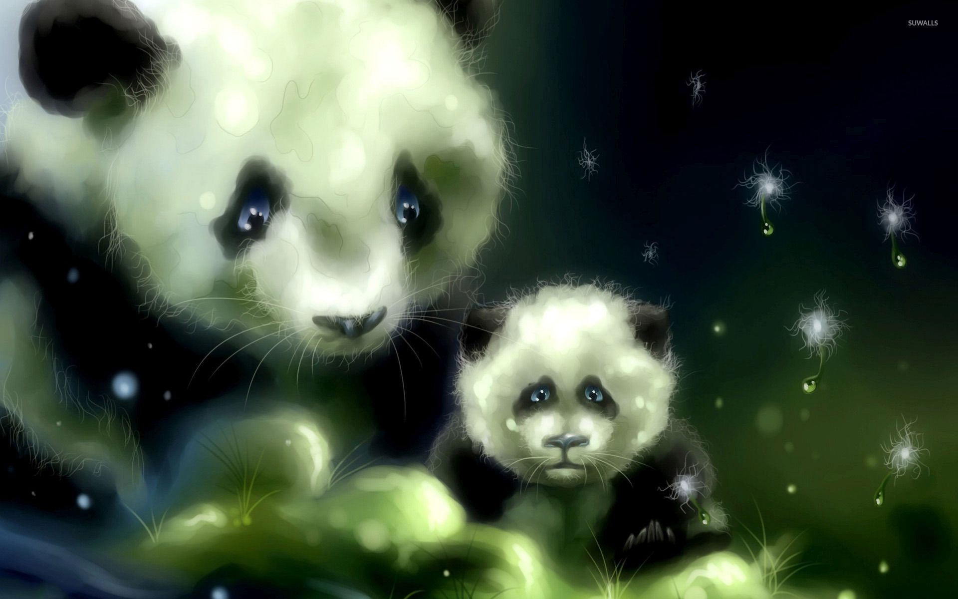 Two pandas in the forest wallpaper - Animals wallpapers - #3999 - Panda